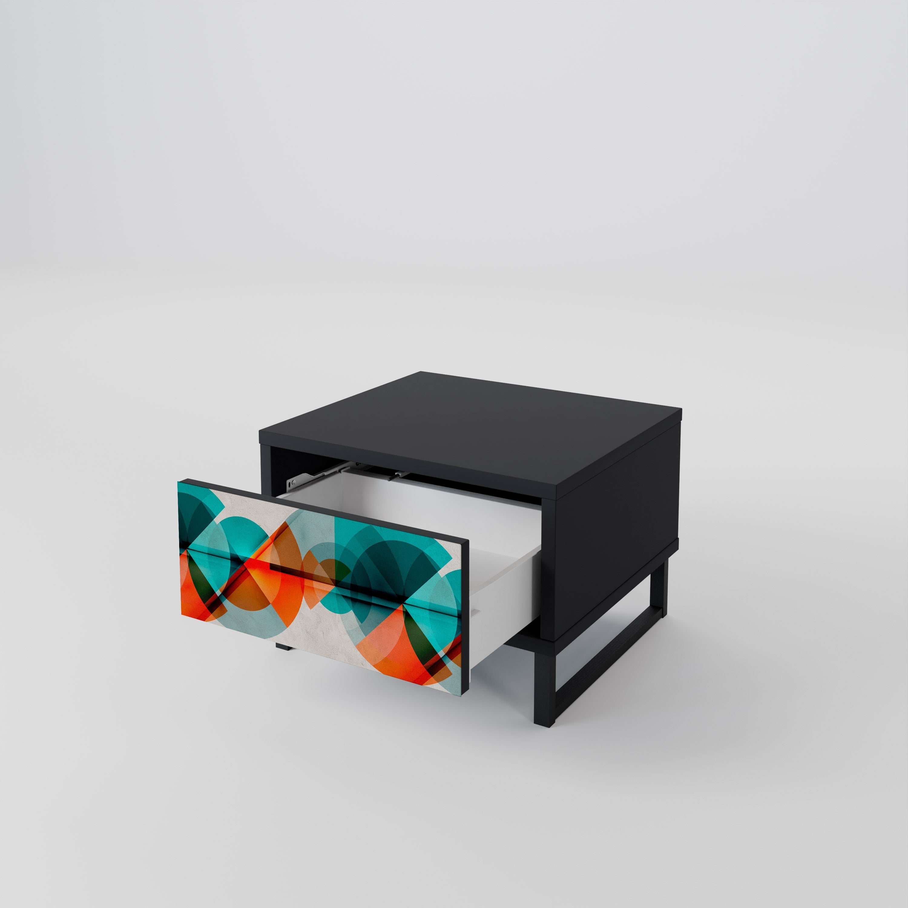 Table de chevet CIRCULAR RHAPSODY en finition noire