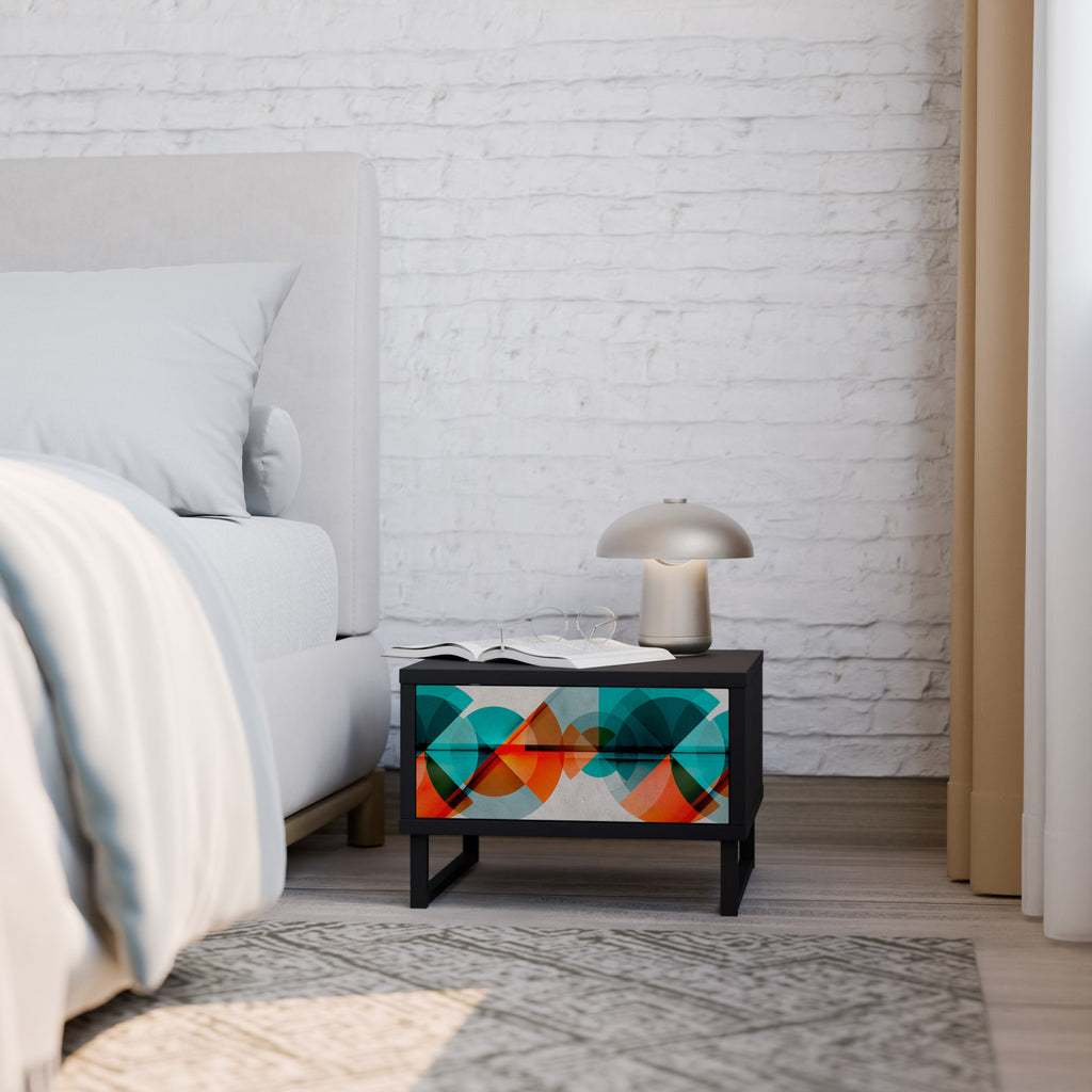 Table de chevet CIRCULAR RHAPSODY en finition noire