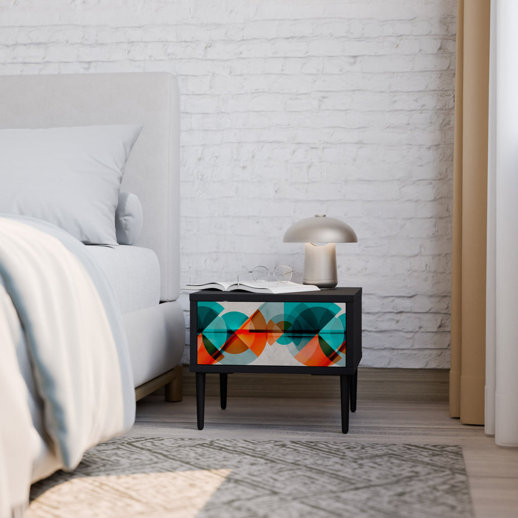 Table de chevet CIRCULAR RHAPSODY en finition noire