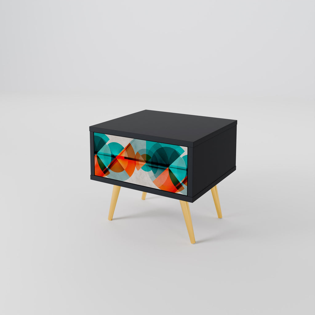 Table de chevet CIRCULAR RHAPSODY en finition noire