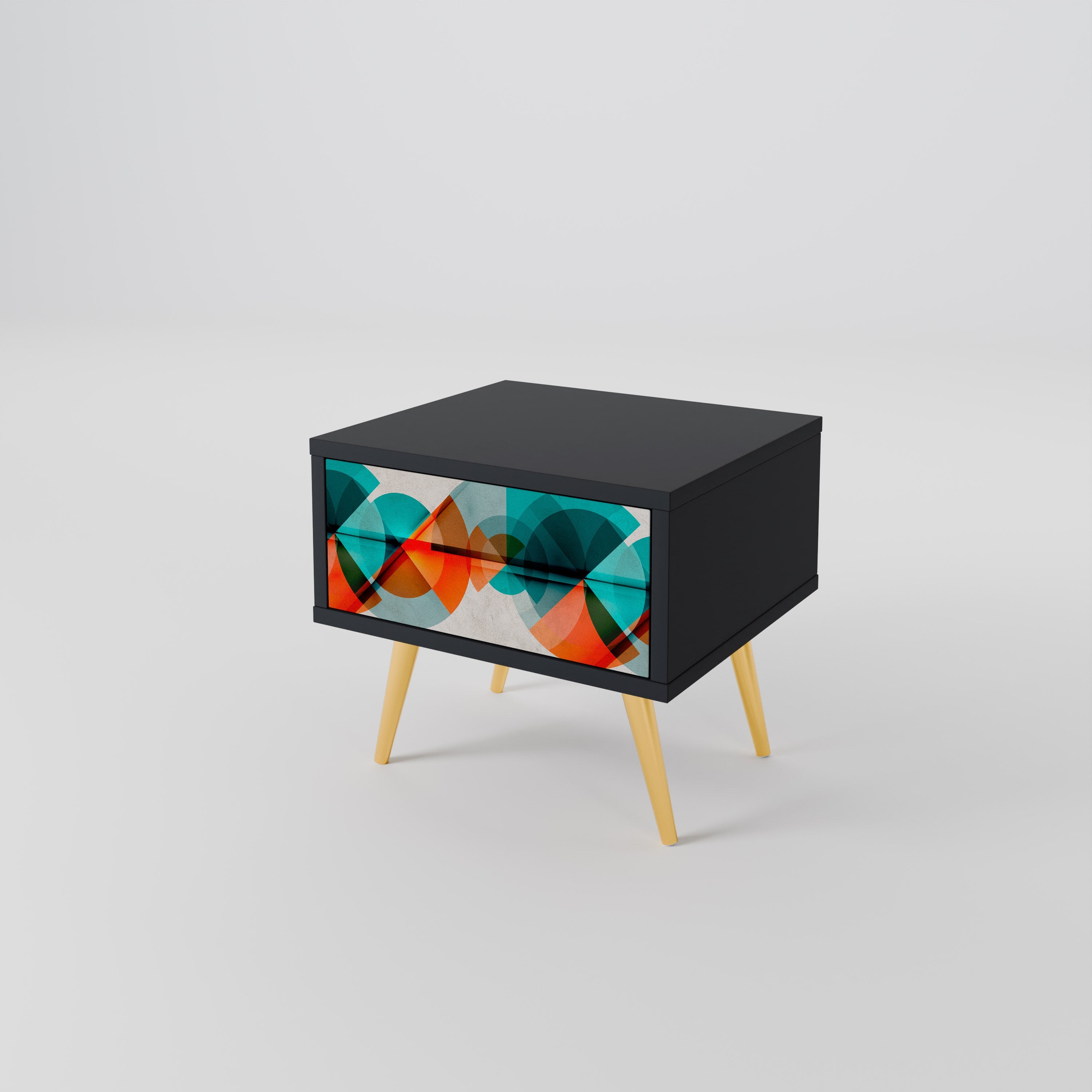 Table de chevet CIRCULAR RHAPSODY en finition noire