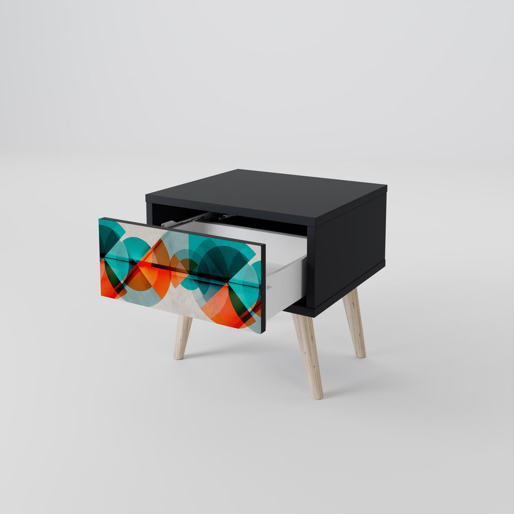 Table de chevet CIRCULAR RHAPSODY en finition noire