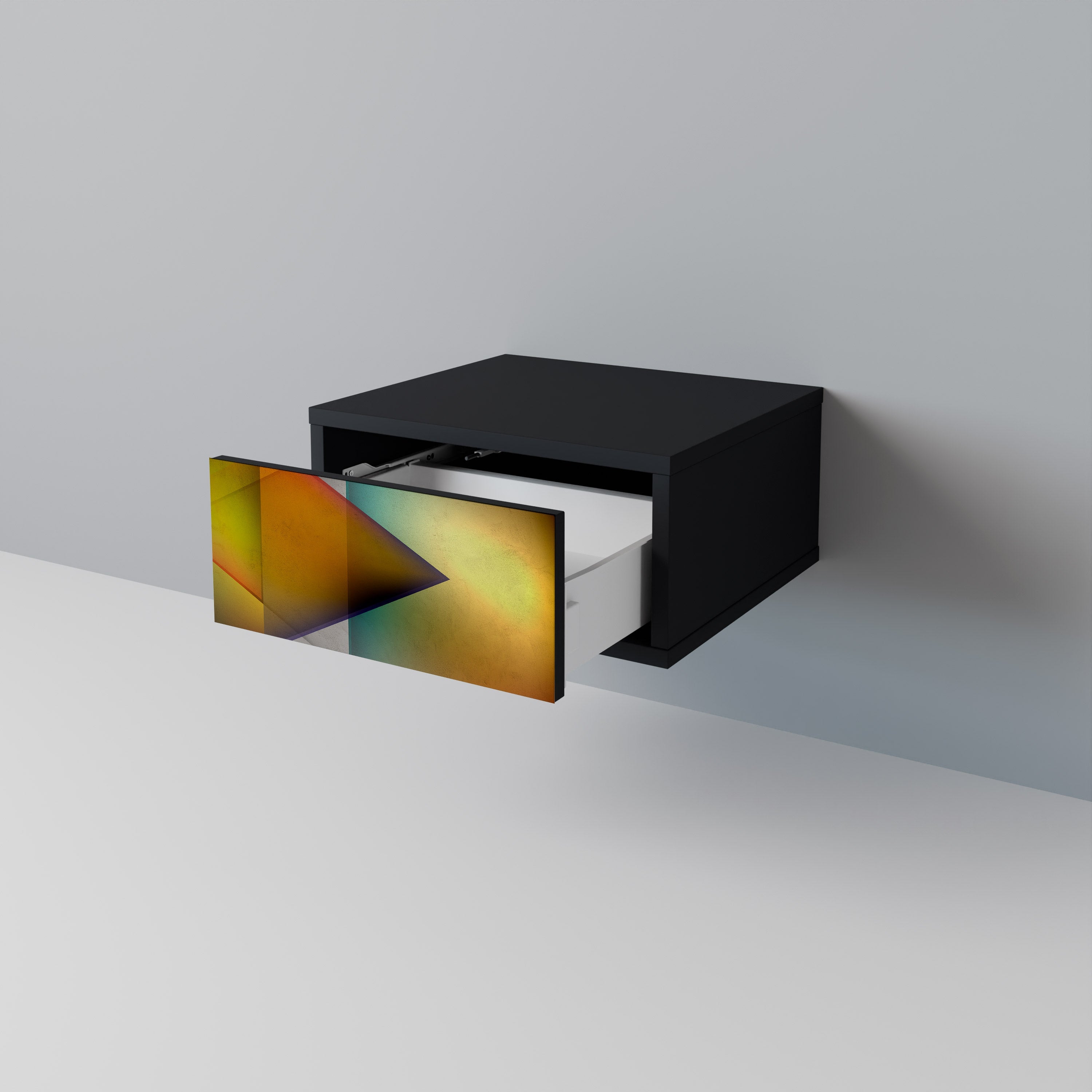 Table de chevet PIERCING SHARPNESS en finition noire