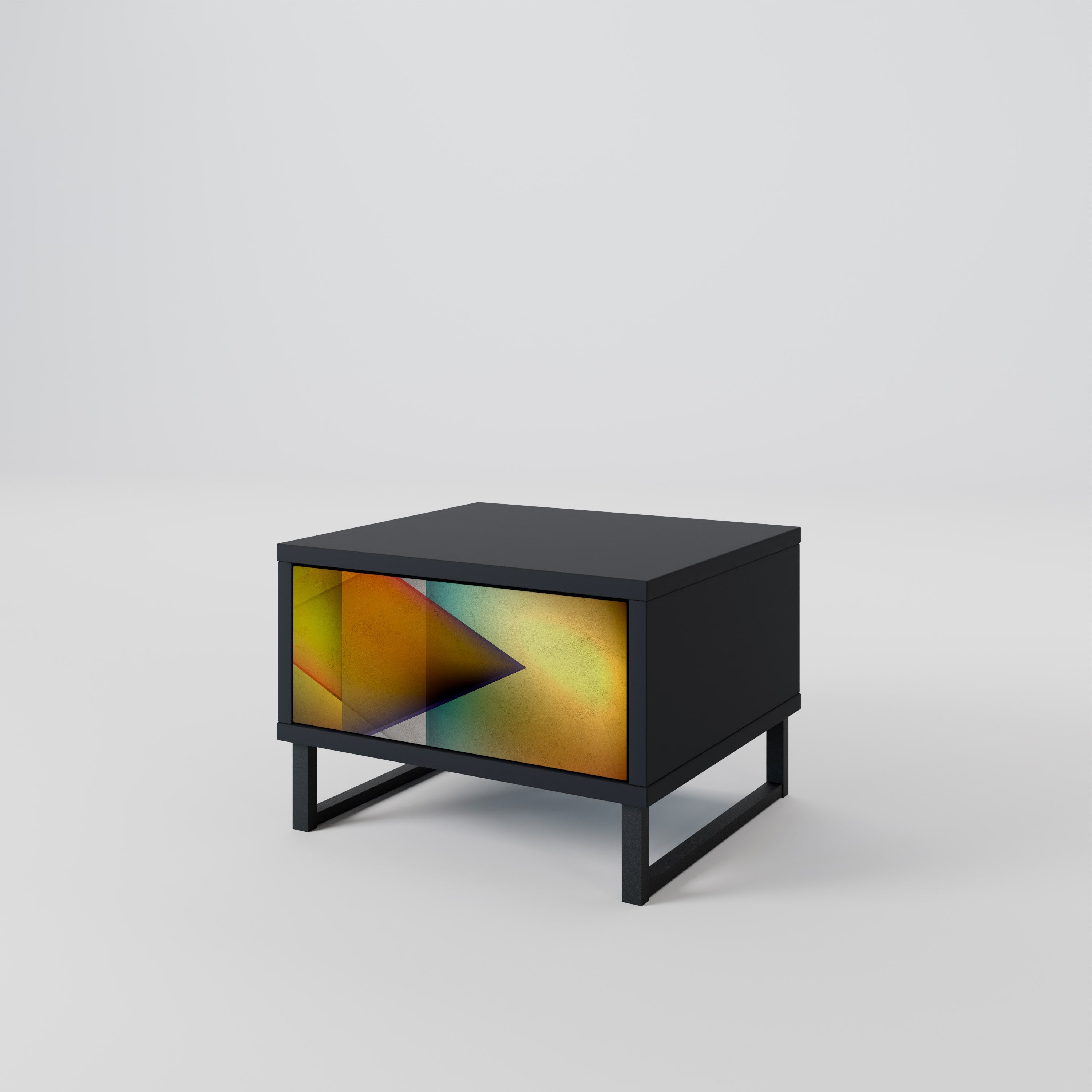 Table de chevet PIERCING SHARPNESS en finition noire