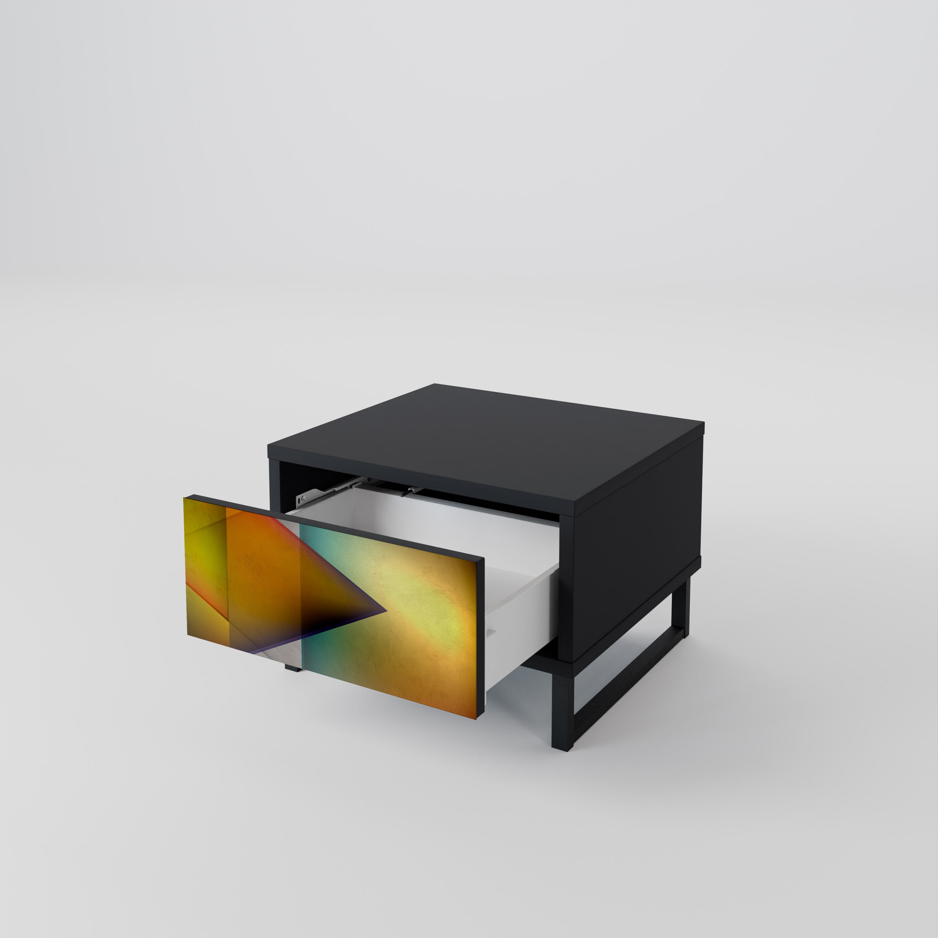 Table de chevet PIERCING SHARPNESS en finition noire