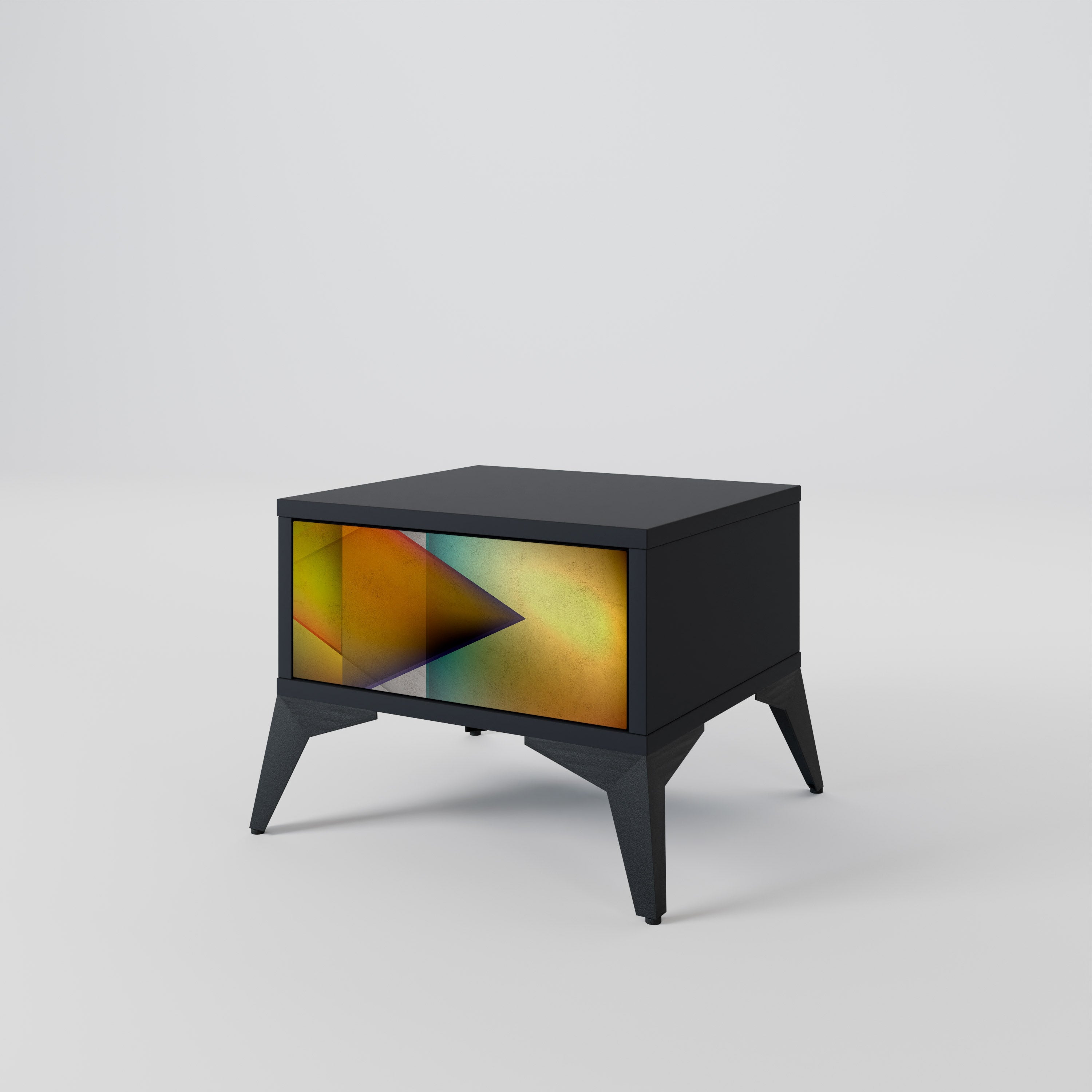 Table de chevet PIERCING SHARPNESS en finition noire