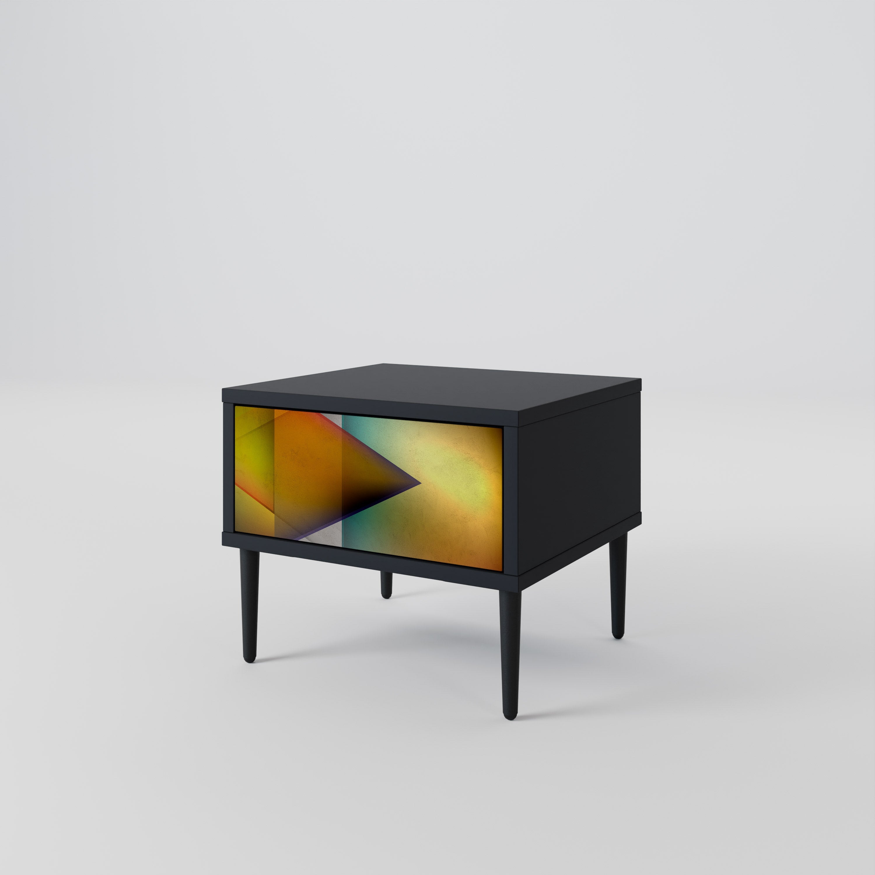 Table de chevet PIERCING SHARPNESS en finition noire