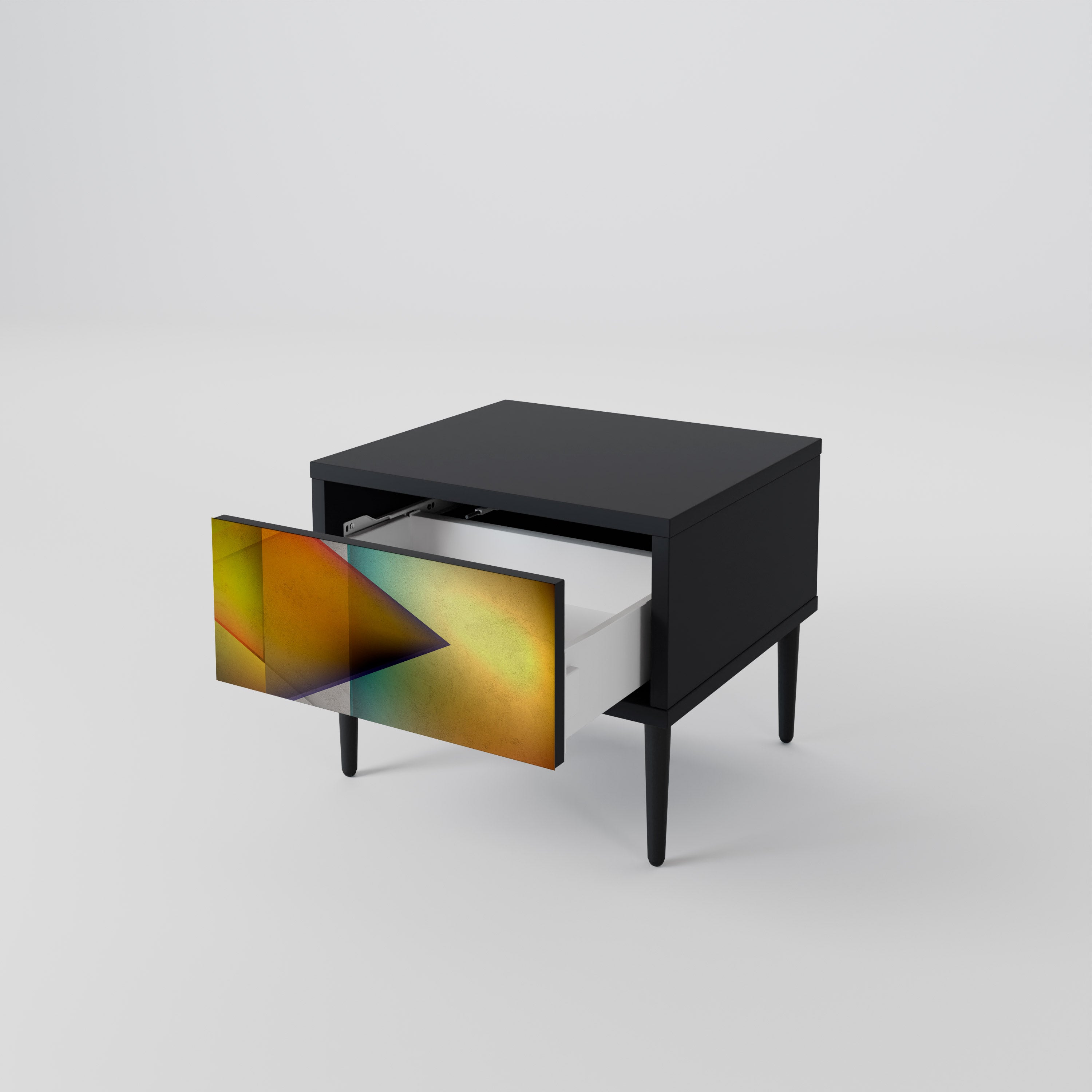 Table de chevet PIERCING SHARPNESS en finition noire