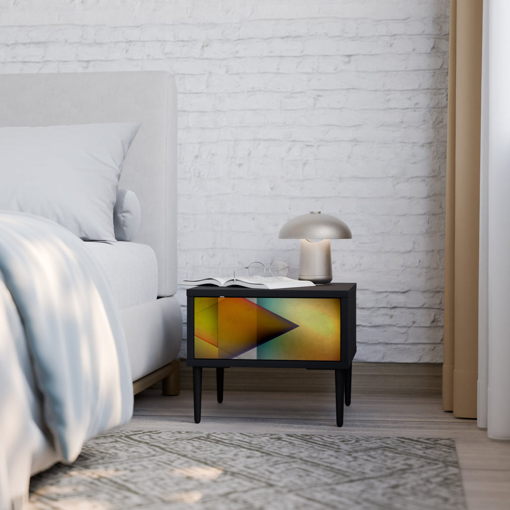 Table de chevet PIERCING SHARPNESS en finition noire