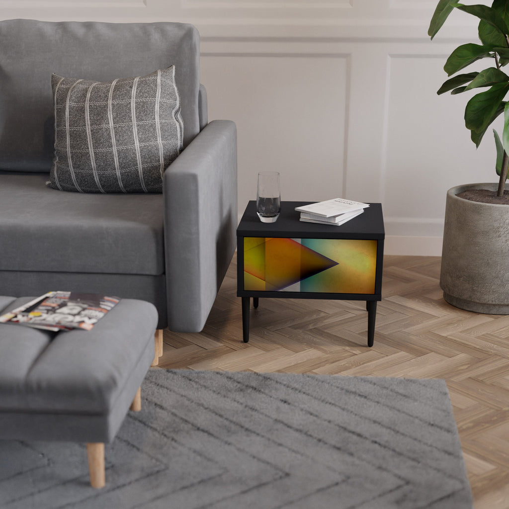 Table de chevet PIERCING SHARPNESS en finition noire