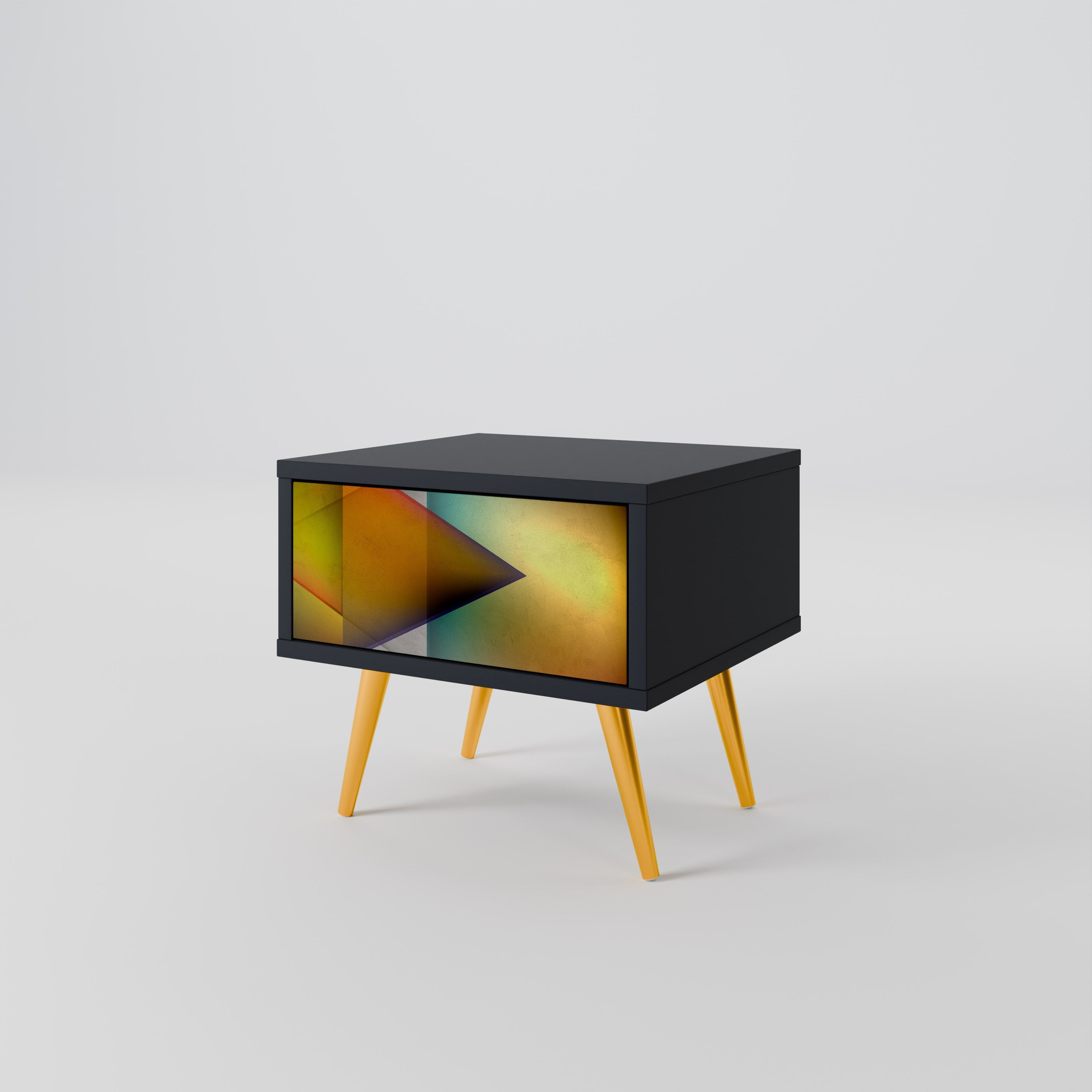 Table de chevet PIERCING SHARPNESS en finition noire