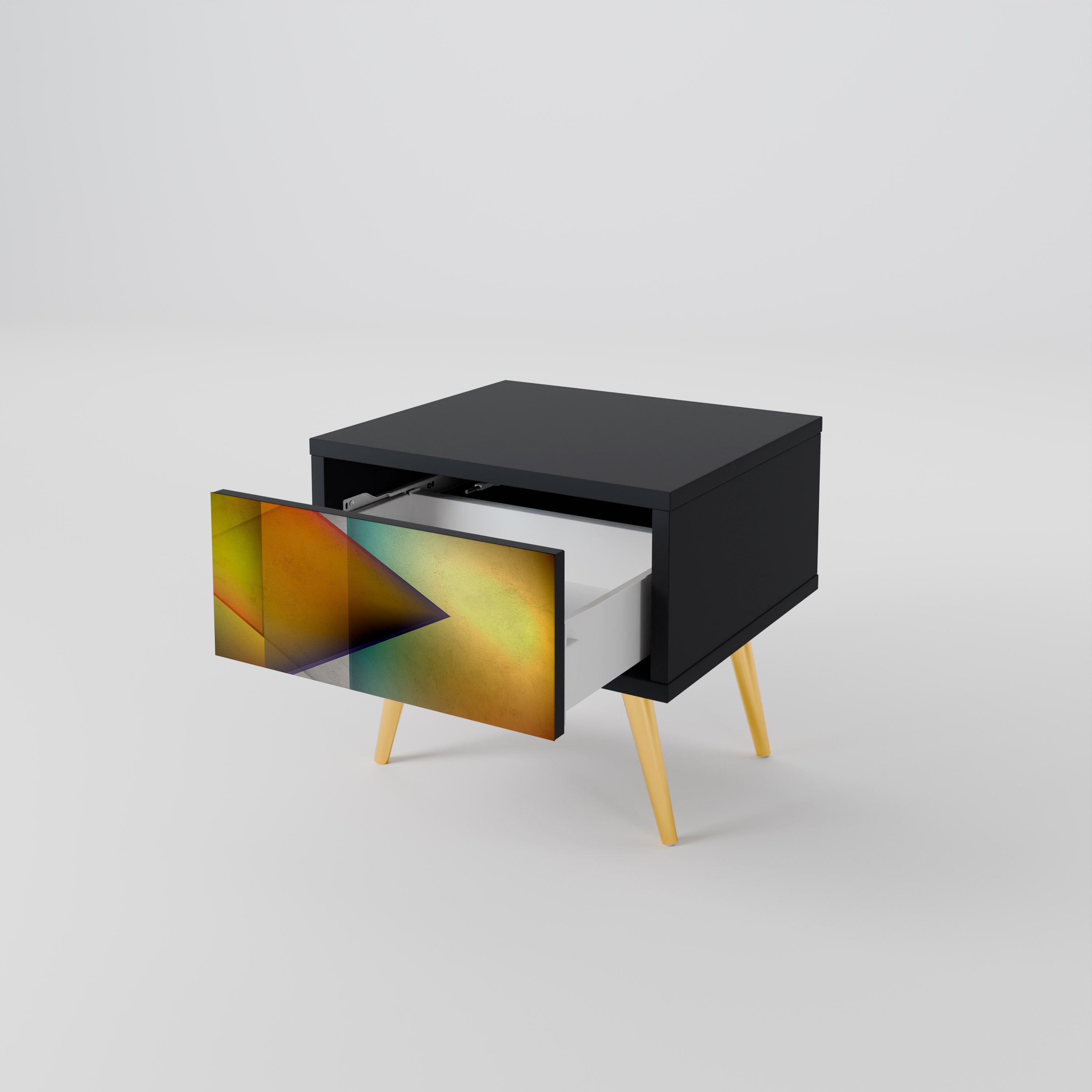 Table de chevet PIERCING SHARPNESS en finition noire