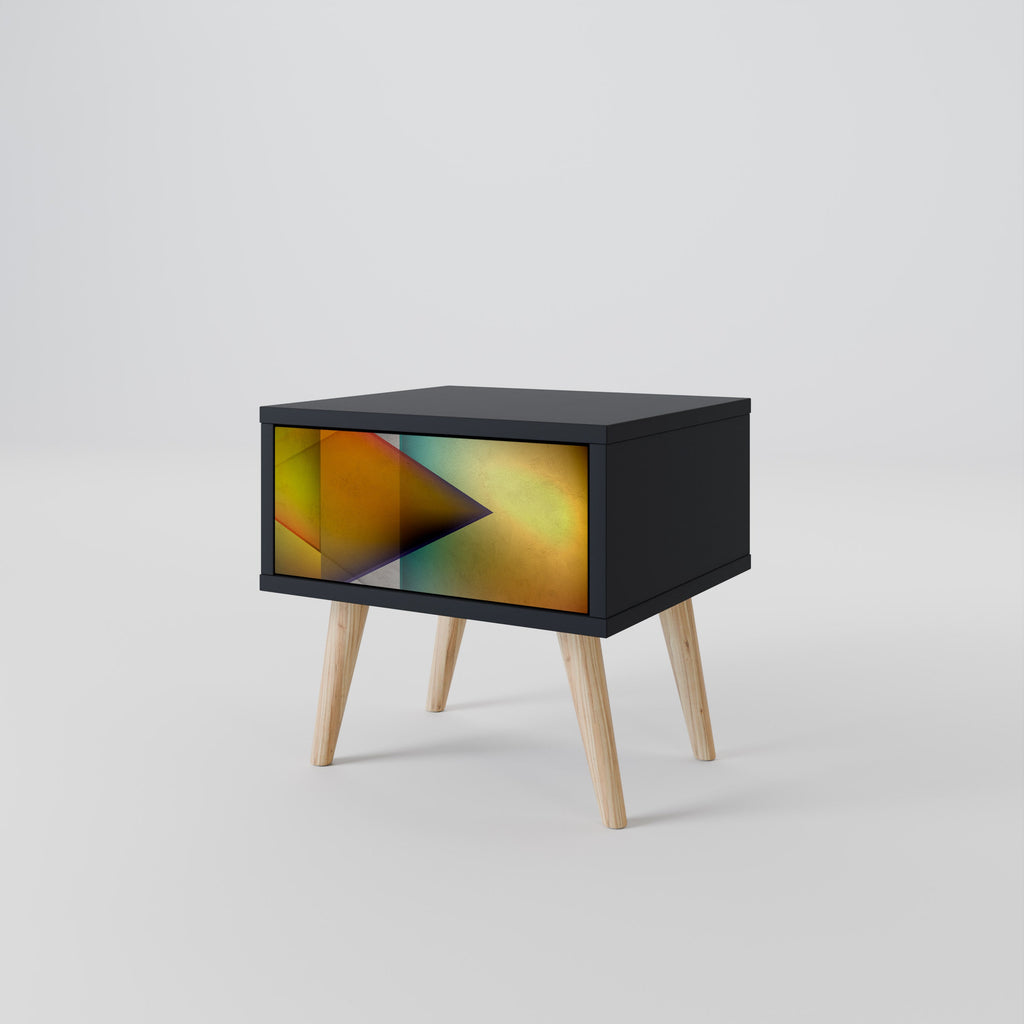 Table de chevet PIERCING SHARPNESS en finition noire