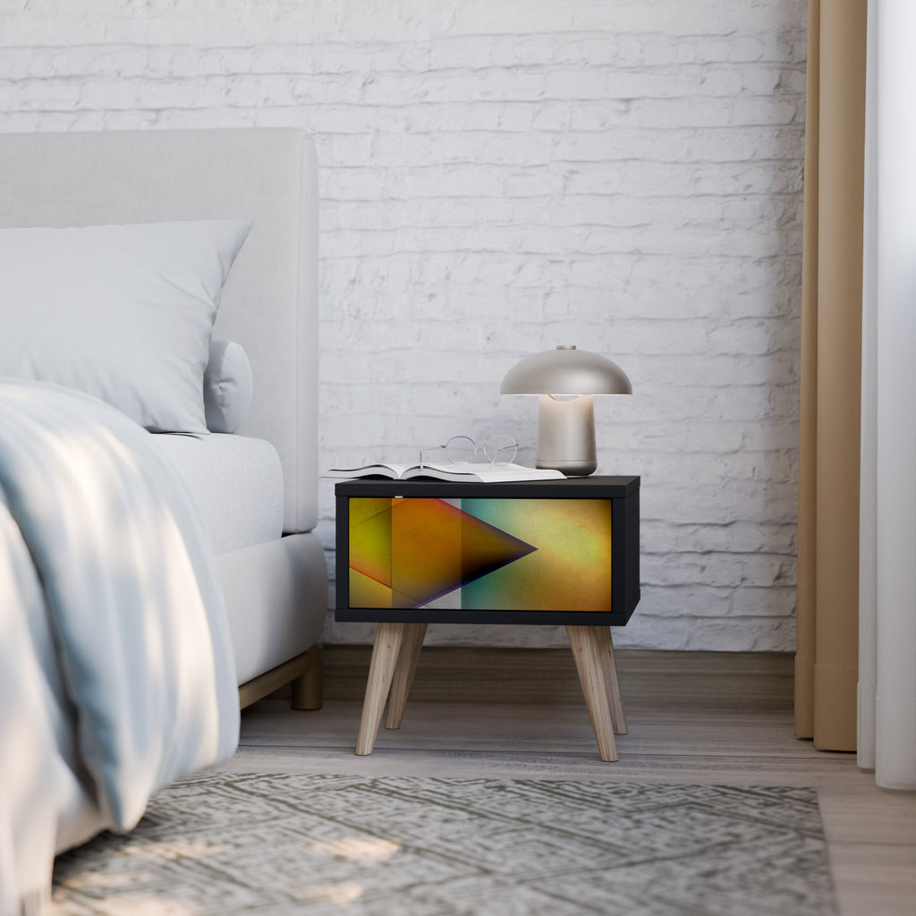 Table de chevet PIERCING SHARPNESS en finition noire