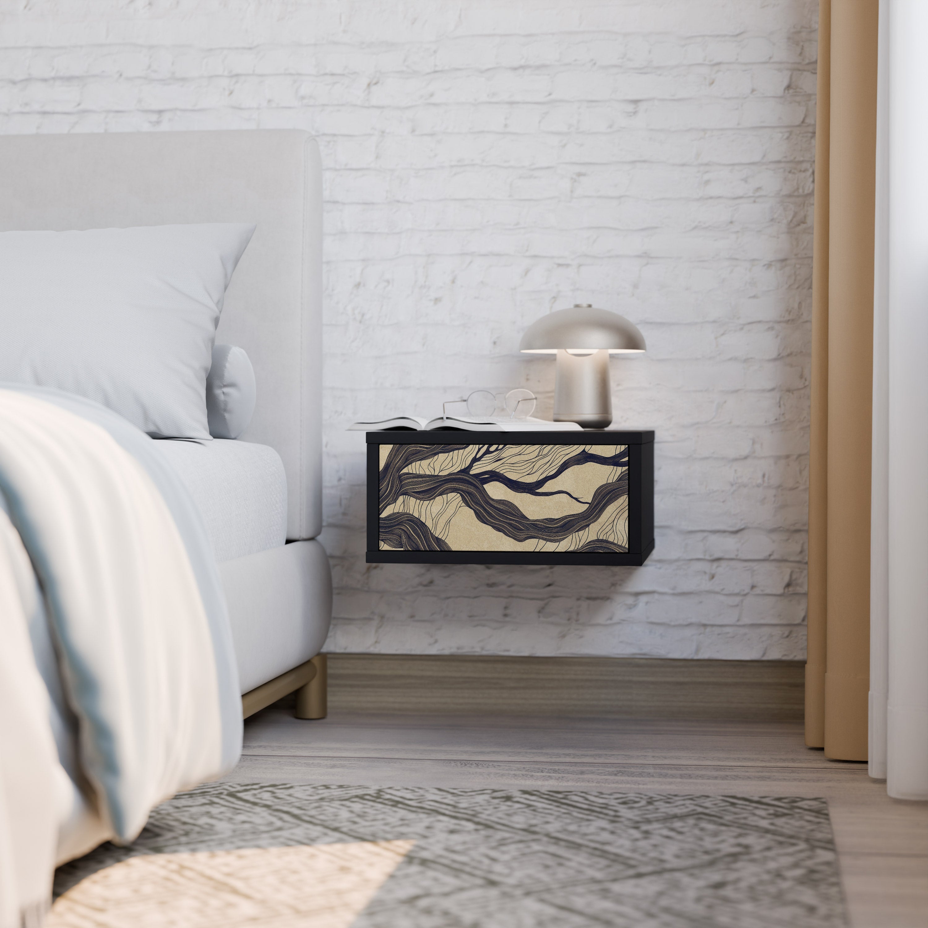 Table de chevet UNIFIED FRAGMENTS en finition noire