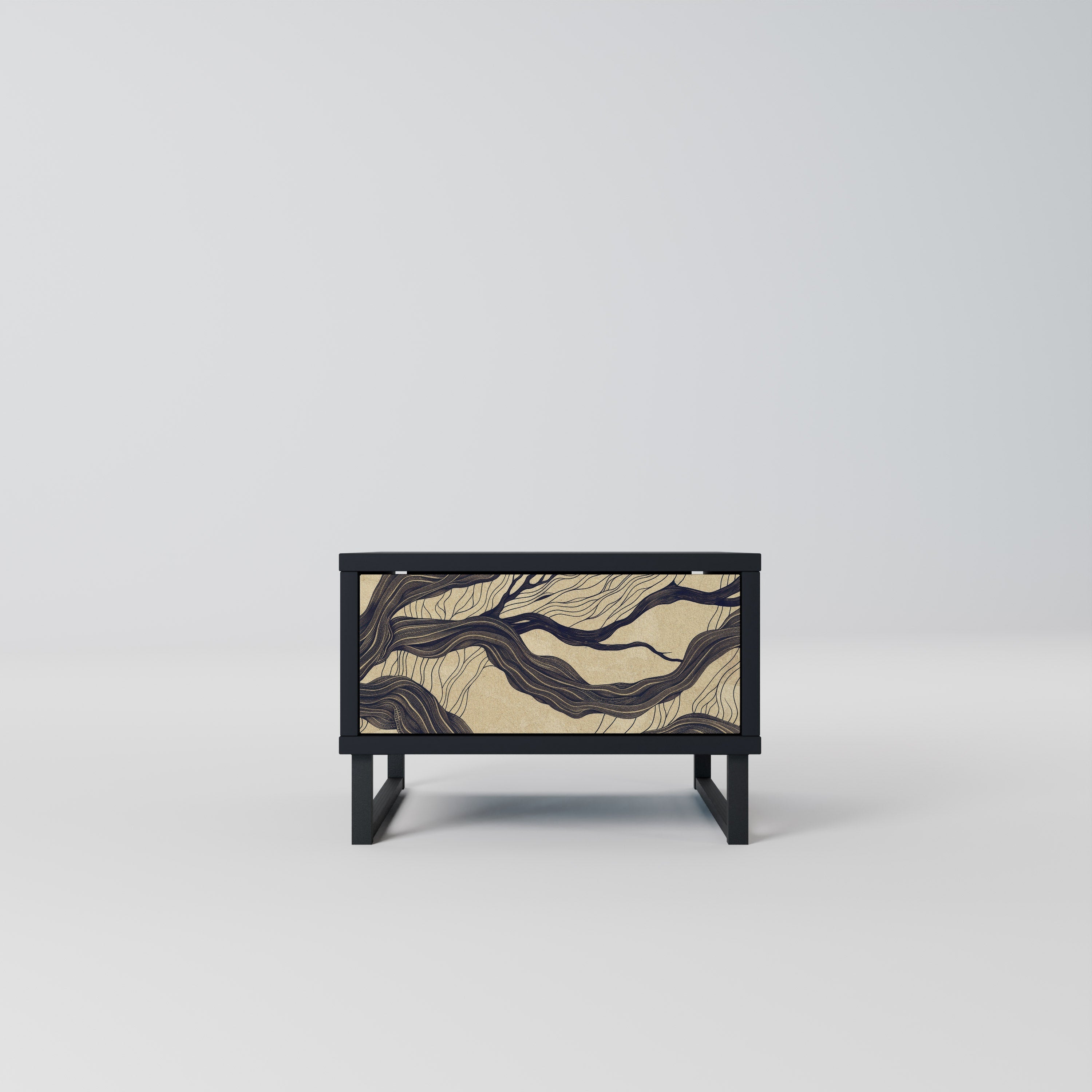 Table de chevet UNIFIED FRAGMENTS en finition noire