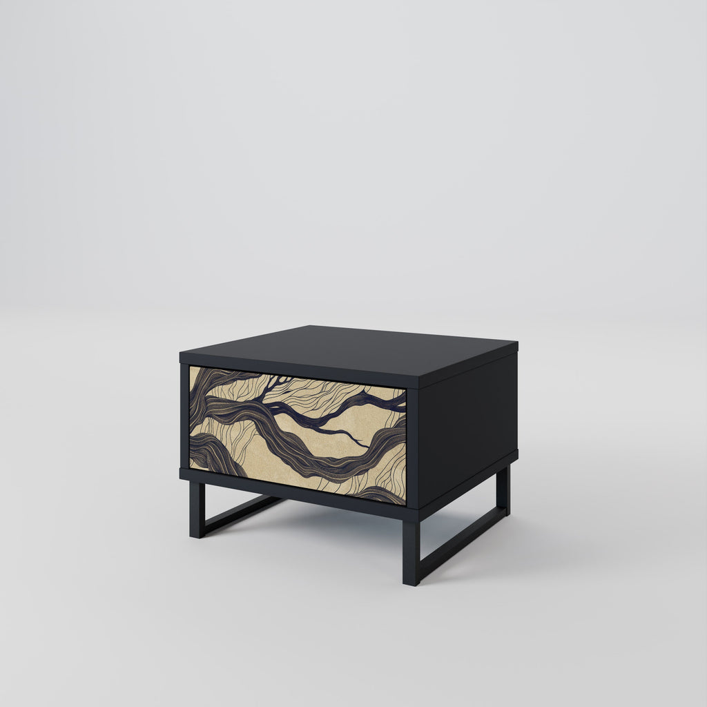 Table de chevet UNIFIED FRAGMENTS en finition noire