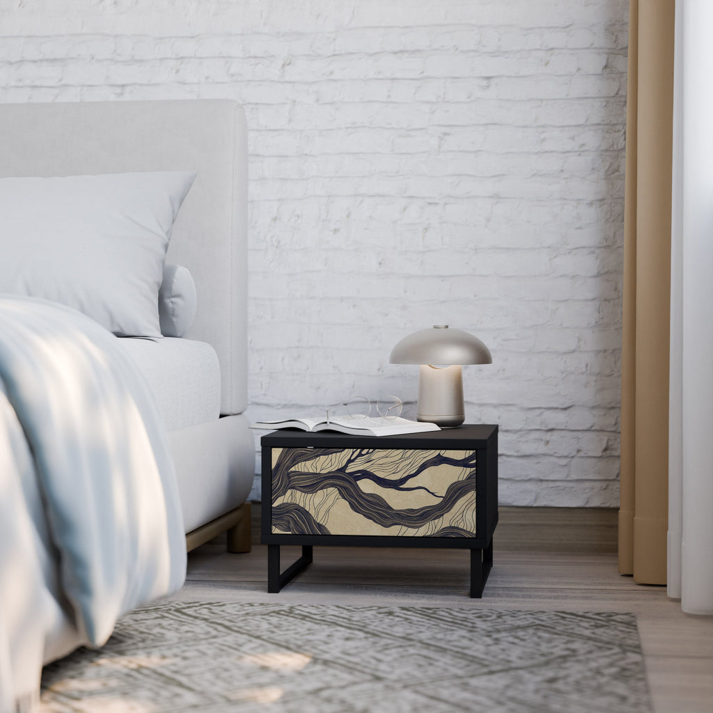 Table de chevet UNIFIED FRAGMENTS en finition noire