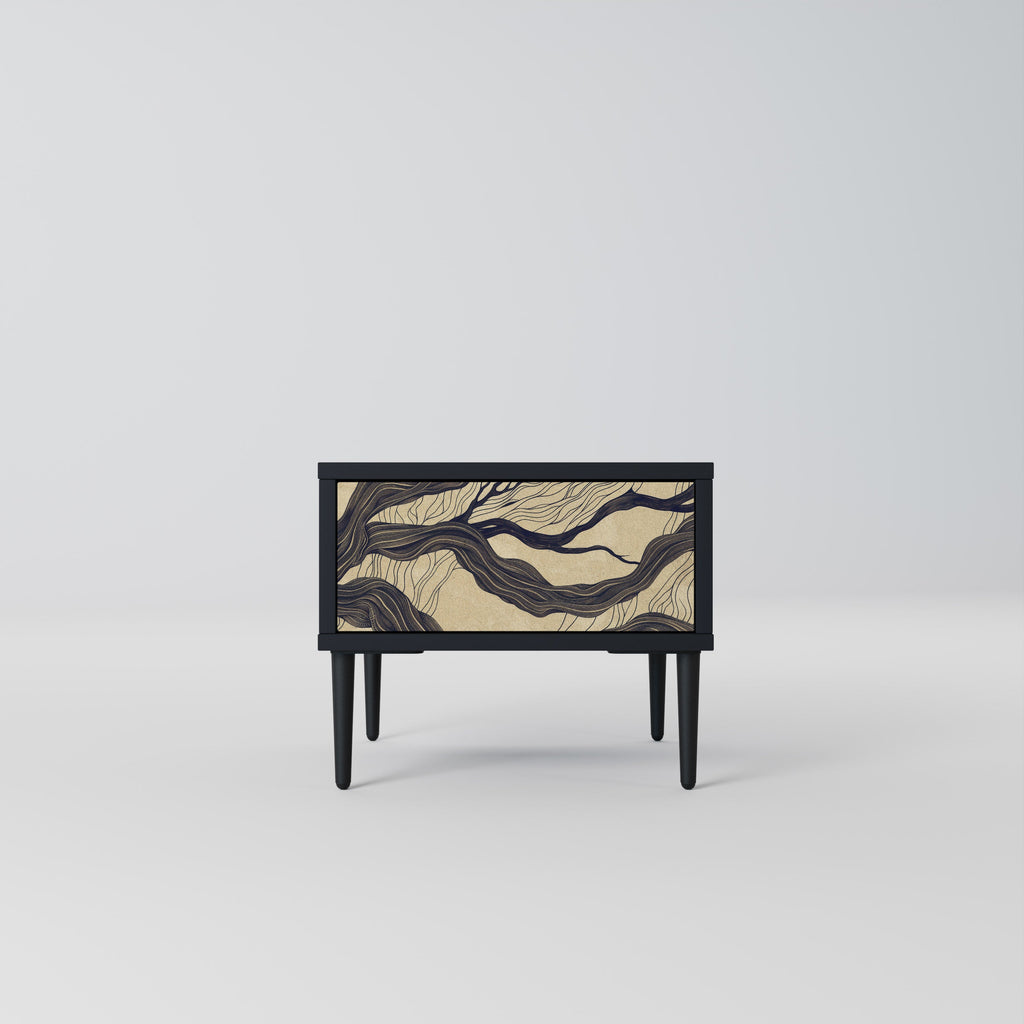 Table de chevet UNIFIED FRAGMENTS en finition noire