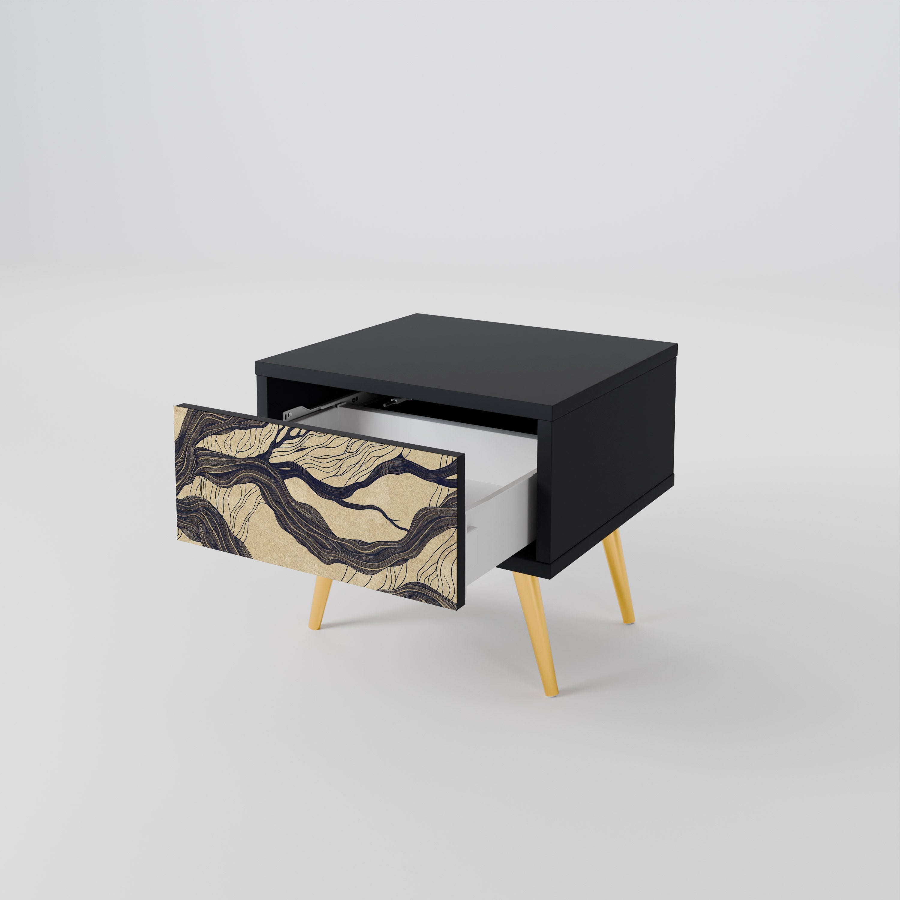 Table de chevet UNIFIED FRAGMENTS en finition noire