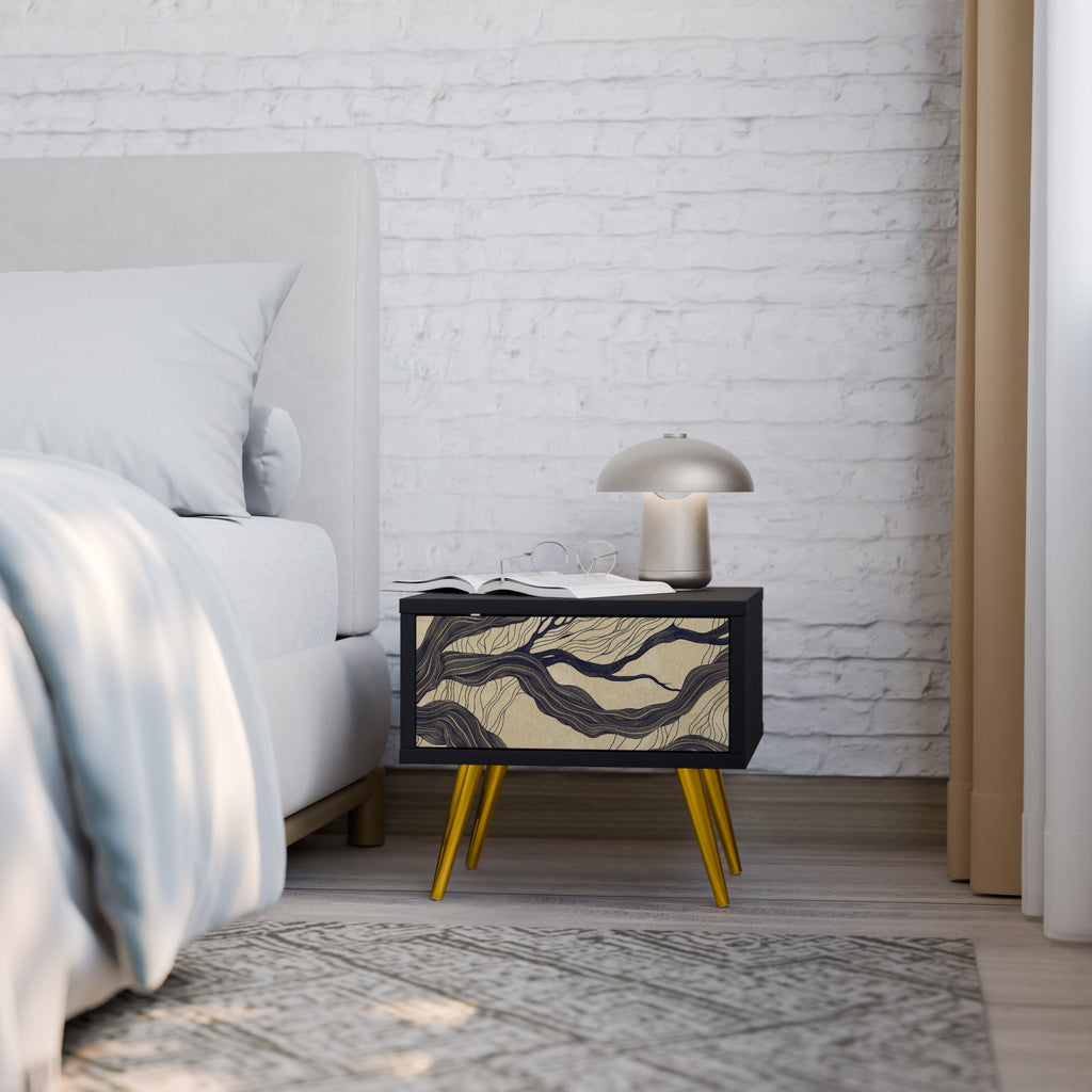 Table de chevet UNIFIED FRAGMENTS en finition noire