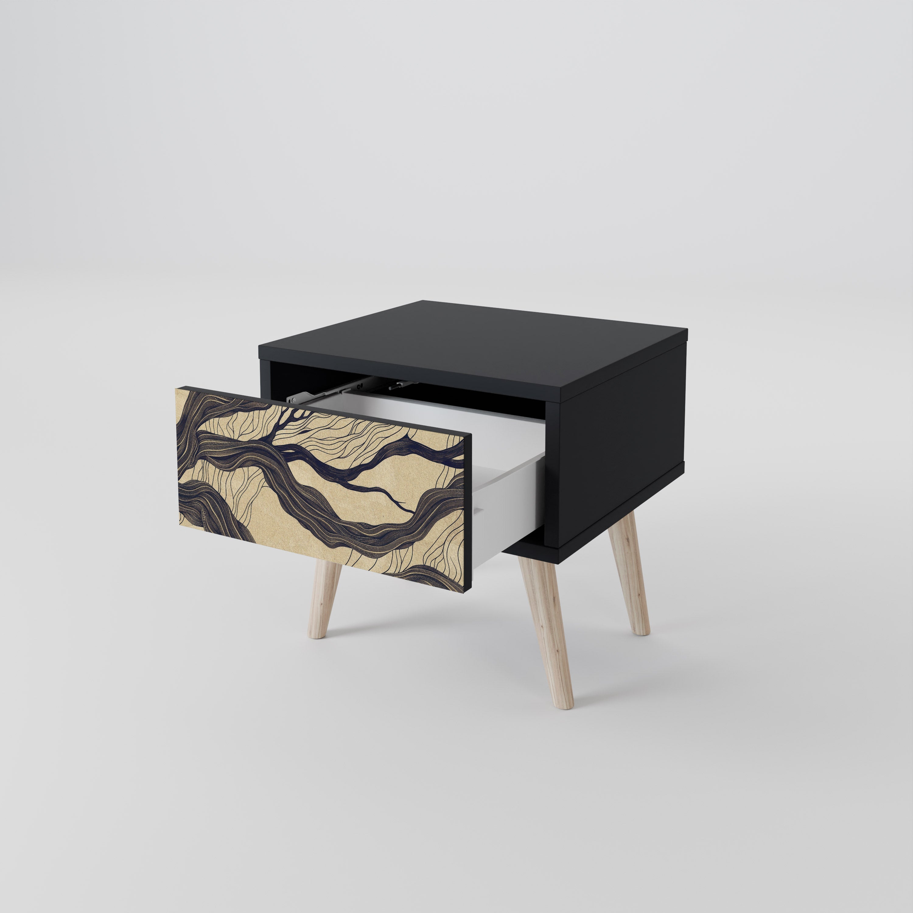 Table de chevet UNIFIED FRAGMENTS en finition noire