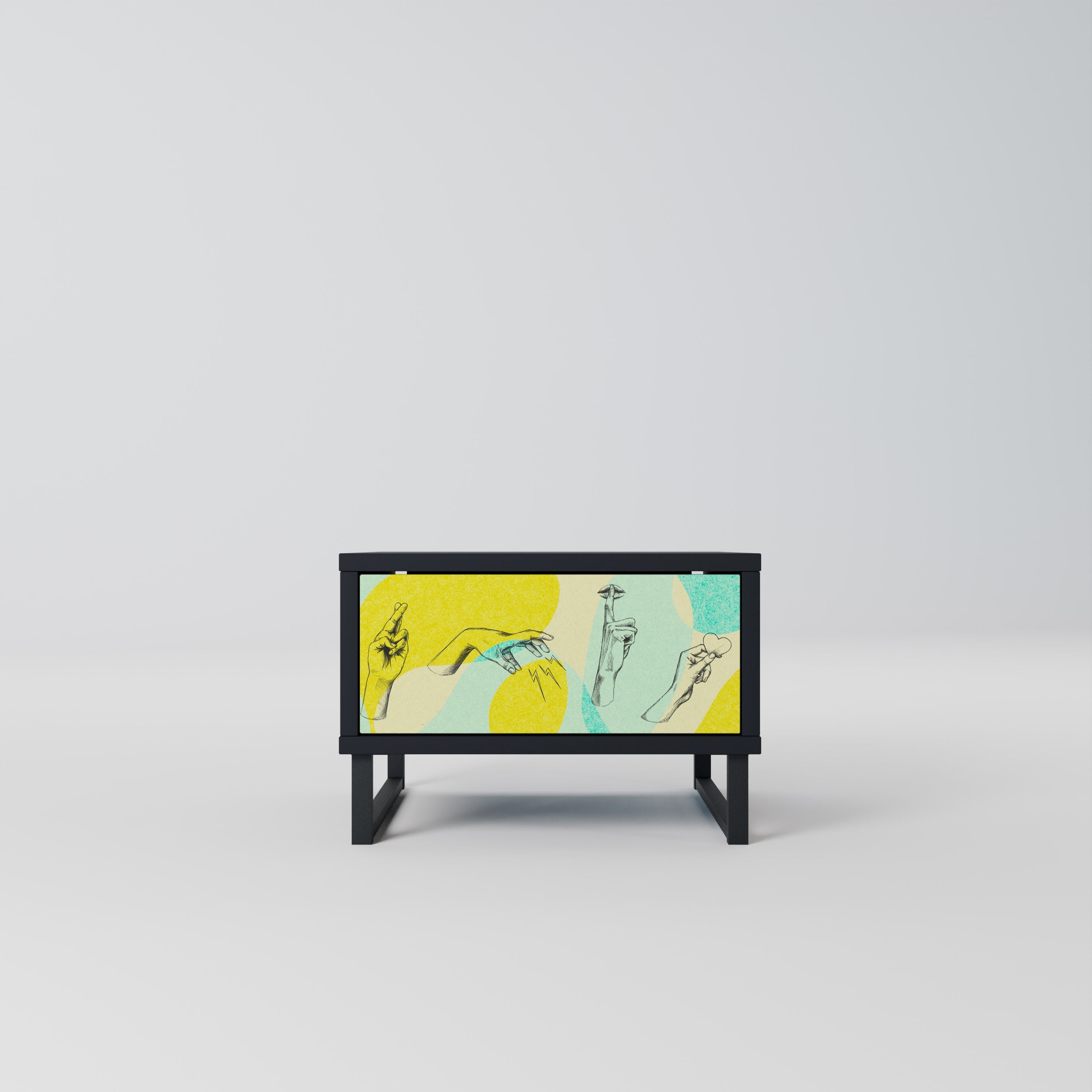 Table de chevet BODY LANGUAGE en finition noire