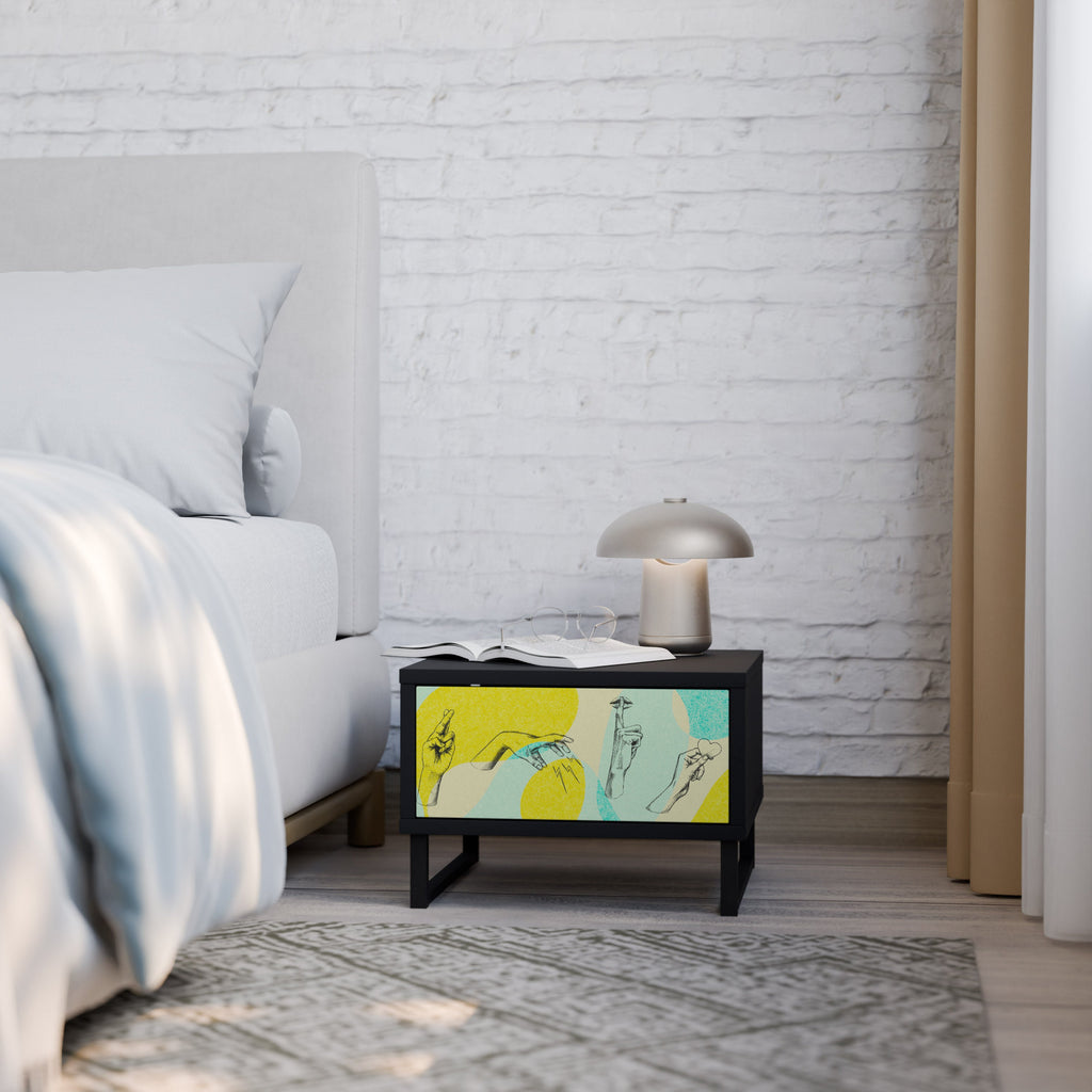 Table de chevet BODY LANGUAGE en finition noire