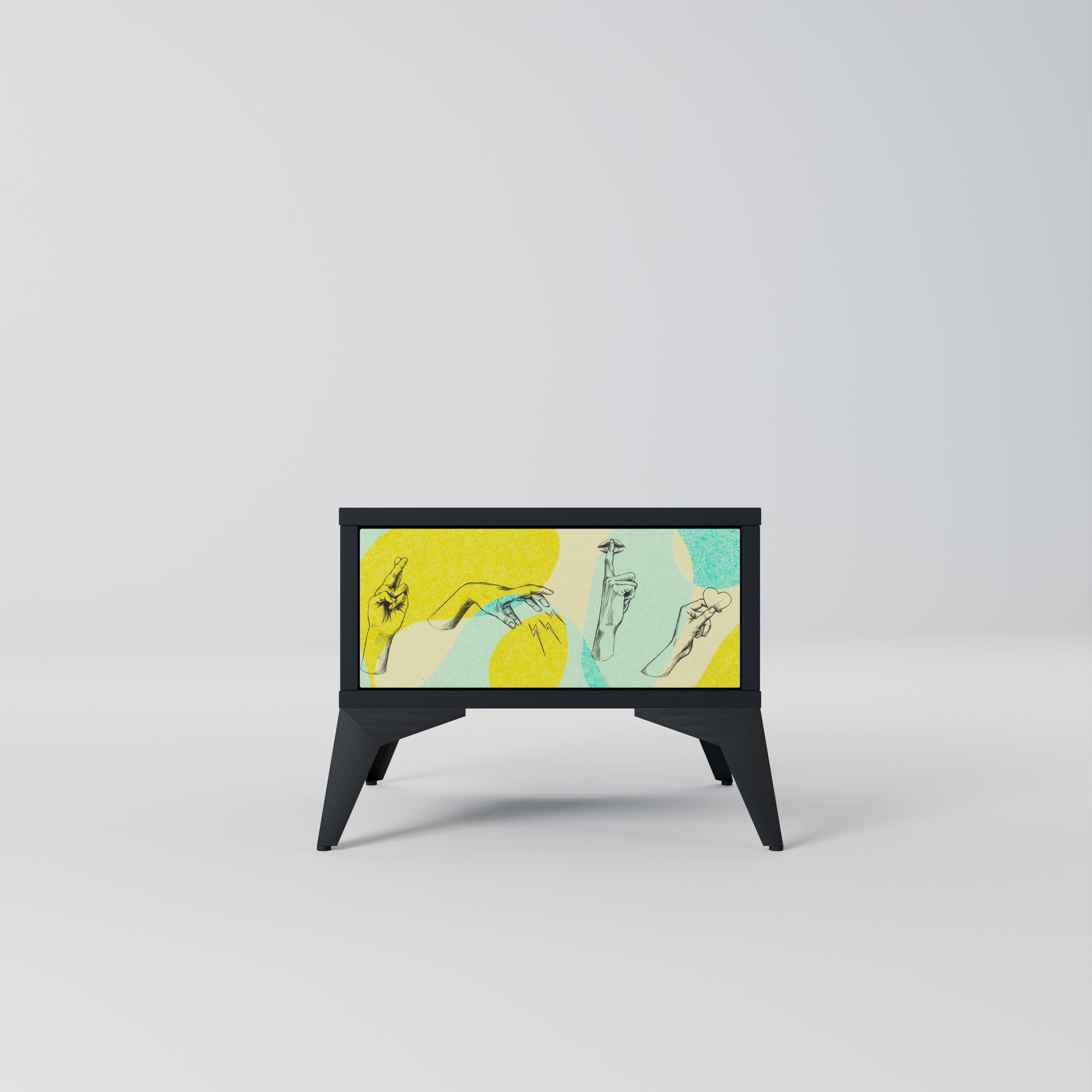 Table de chevet BODY LANGUAGE en finition noire