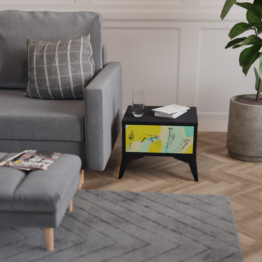 Table de chevet BODY LANGUAGE en finition noire