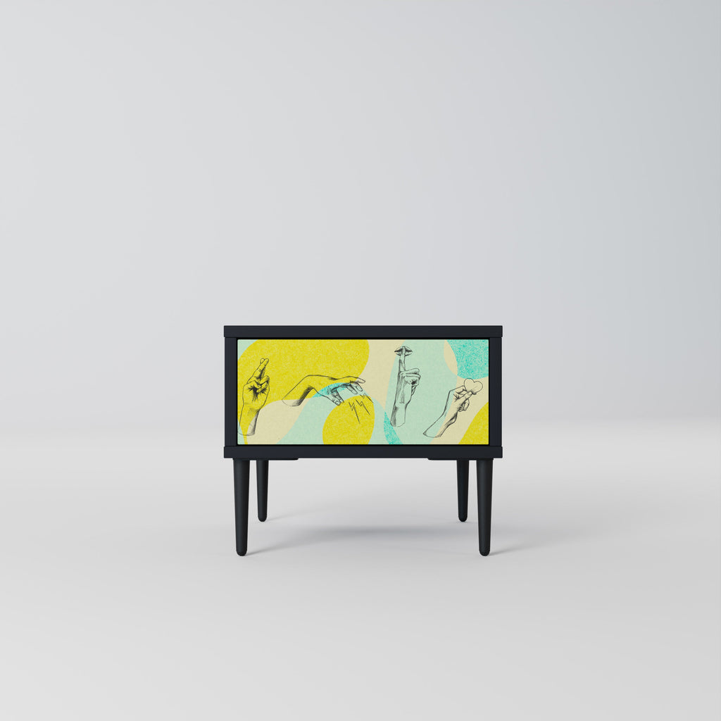 Table de chevet BODY LANGUAGE en finition noire