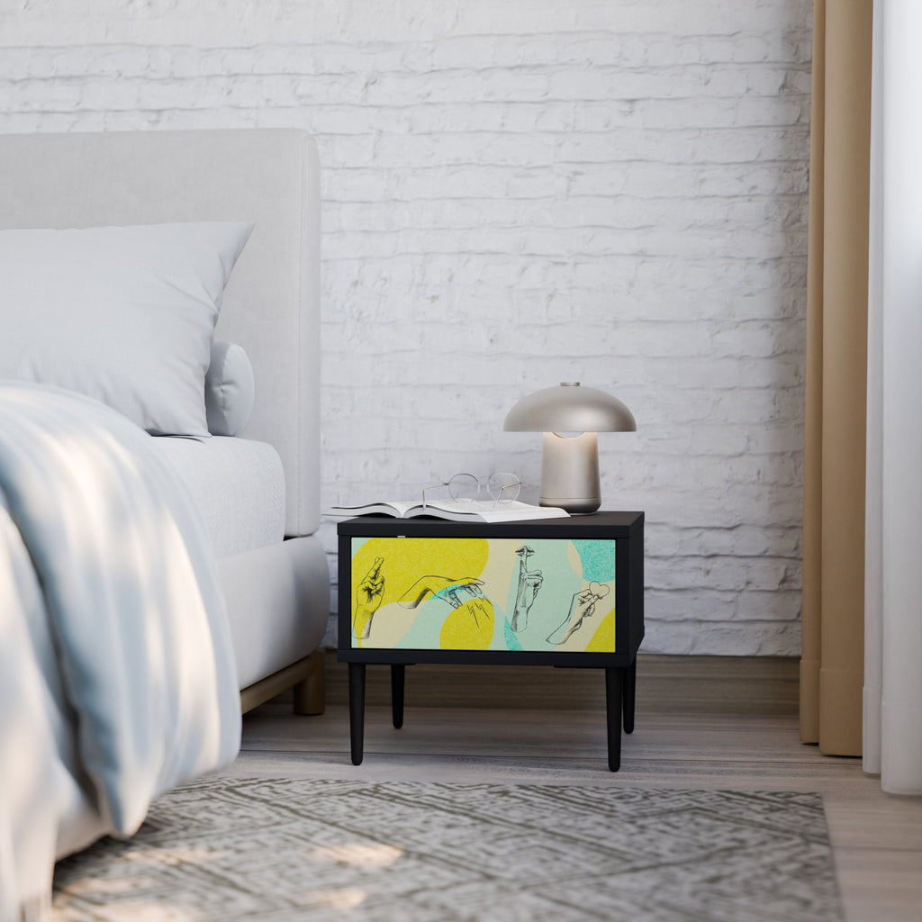 Table de chevet BODY LANGUAGE en finition noire