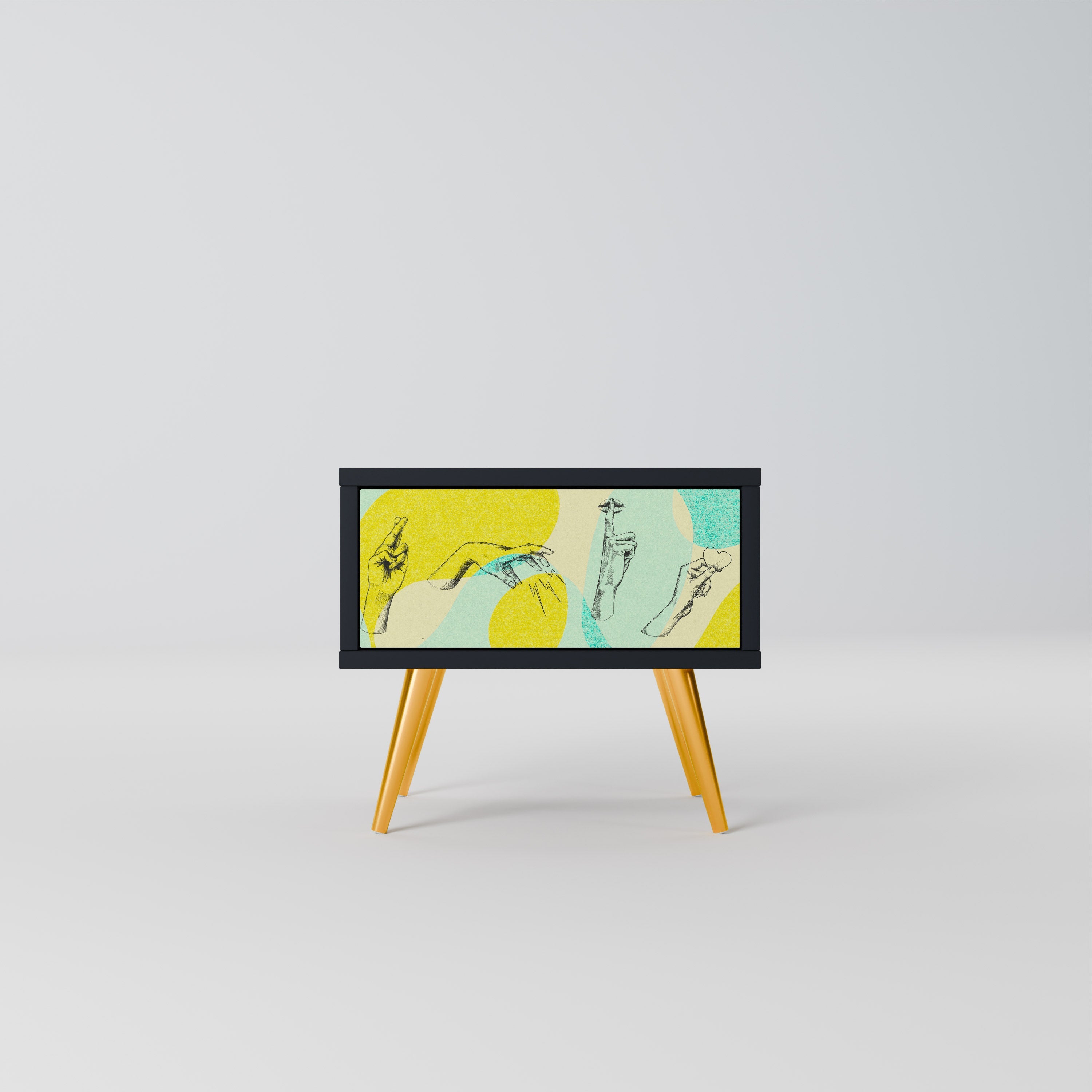 Table de chevet BODY LANGUAGE en finition noire