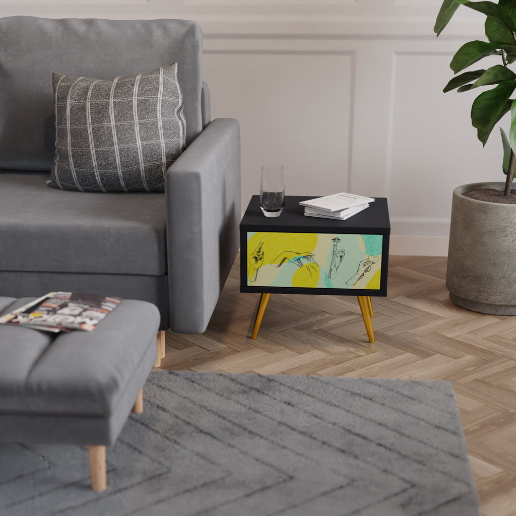 Table de chevet BODY LANGUAGE en finition noire