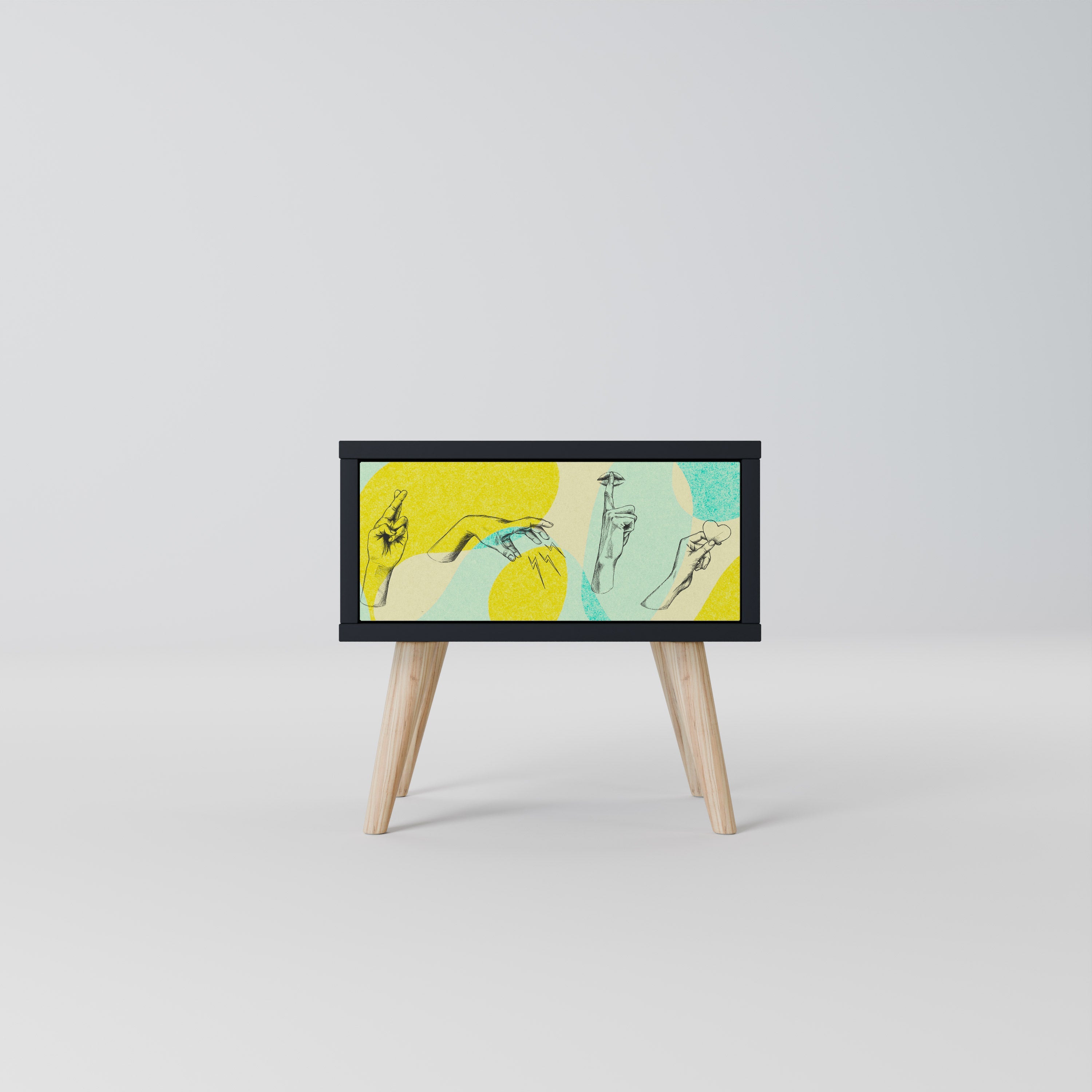 Table de chevet BODY LANGUAGE en finition noire