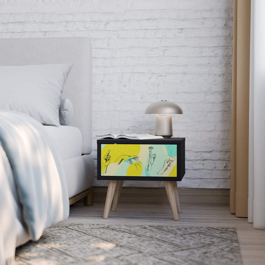 Table de chevet BODY LANGUAGE en finition noire