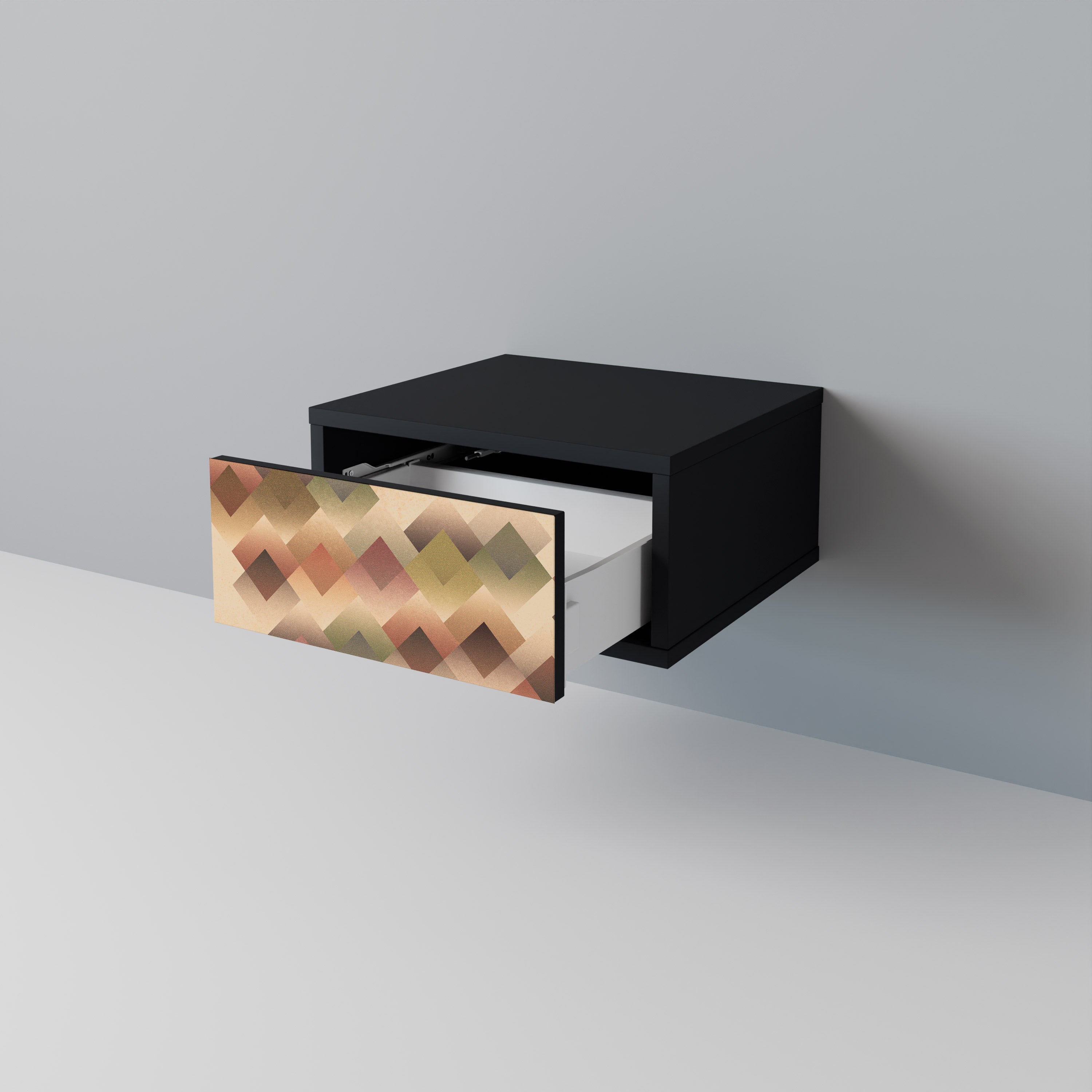 Table de chevet GEOMETRIC FUSION en finition noire