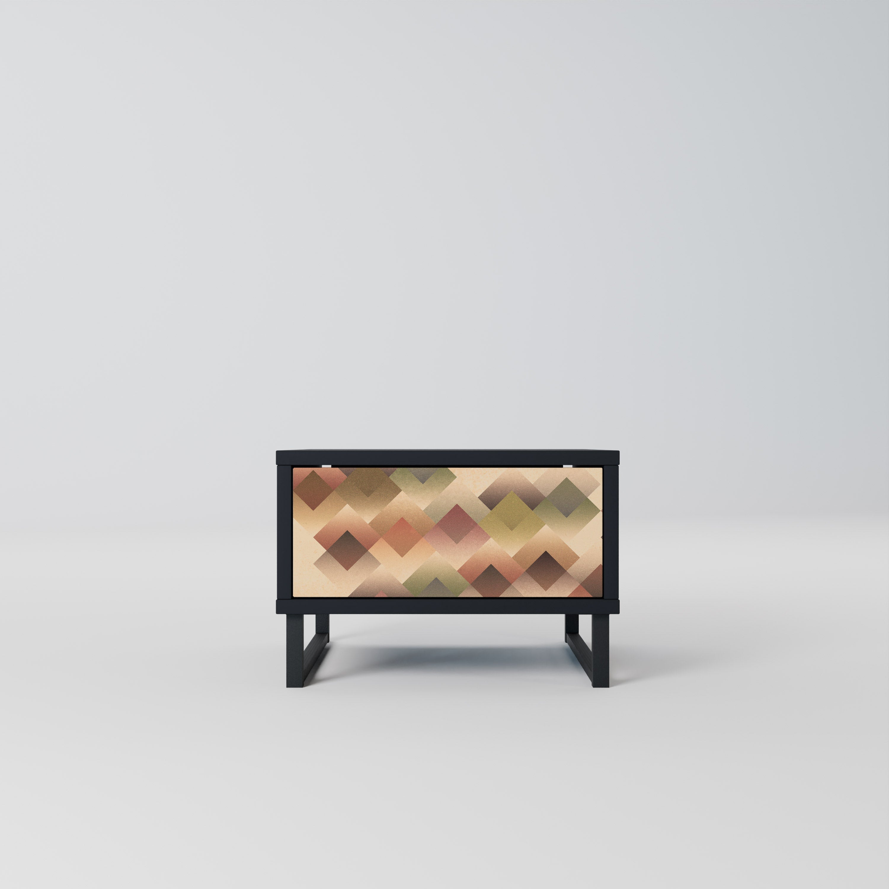 Table de chevet GEOMETRIC FUSION en finition noire