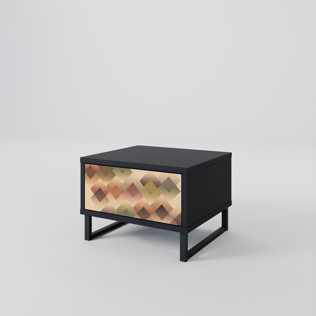 Table de chevet GEOMETRIC FUSION en finition noire