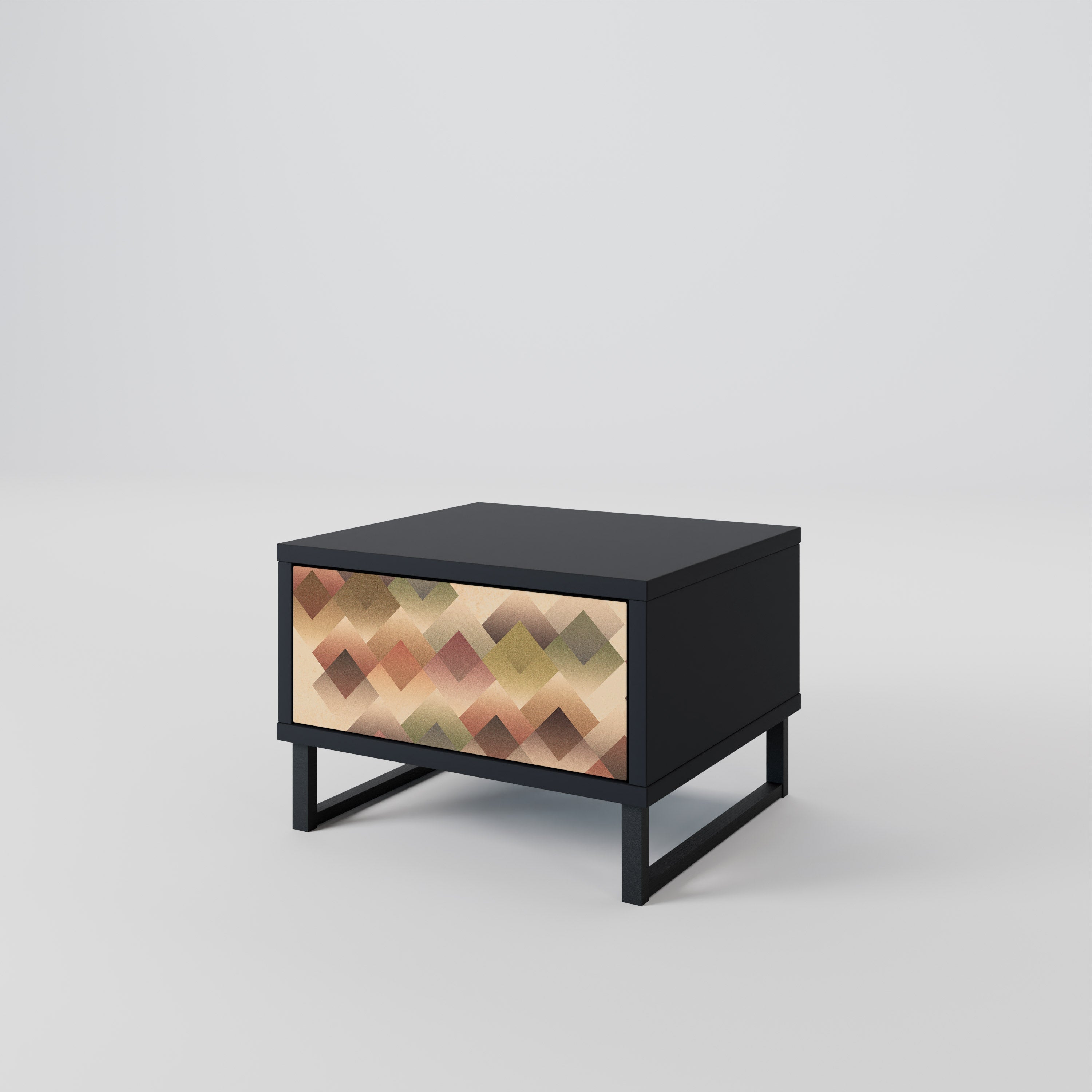 Table de chevet GEOMETRIC FUSION en finition noire