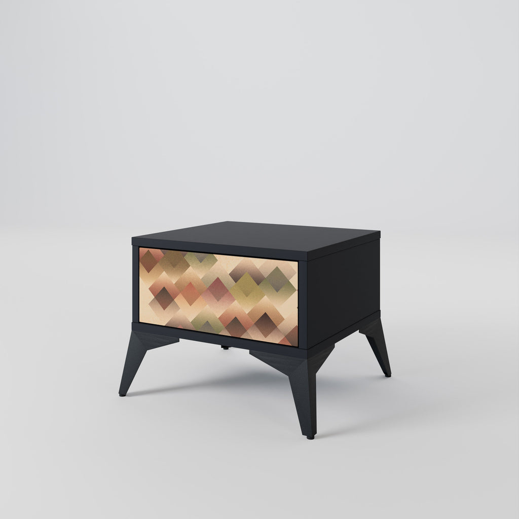 Table de chevet GEOMETRIC FUSION en finition noire