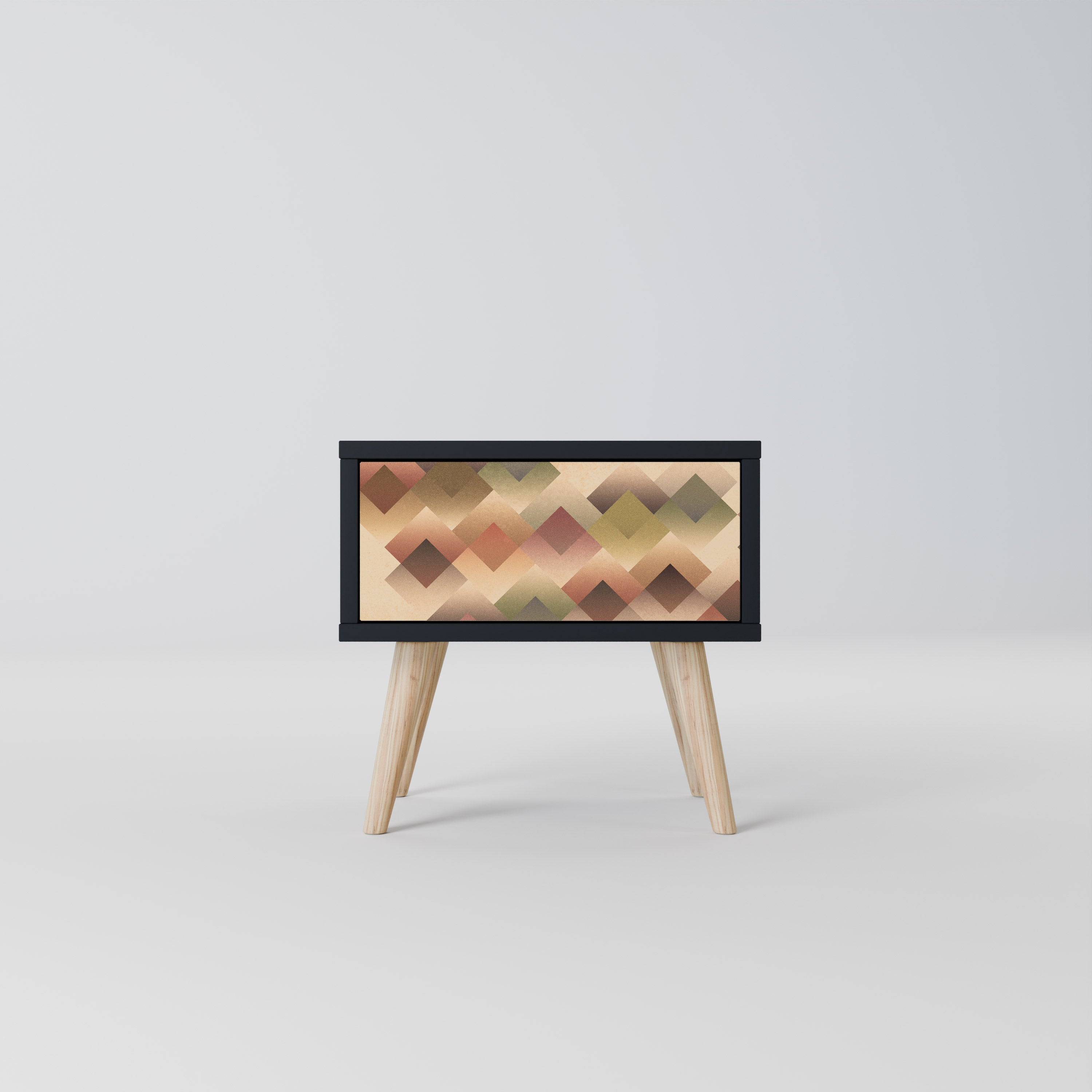 Table de chevet GEOMETRIC FUSION en finition noire