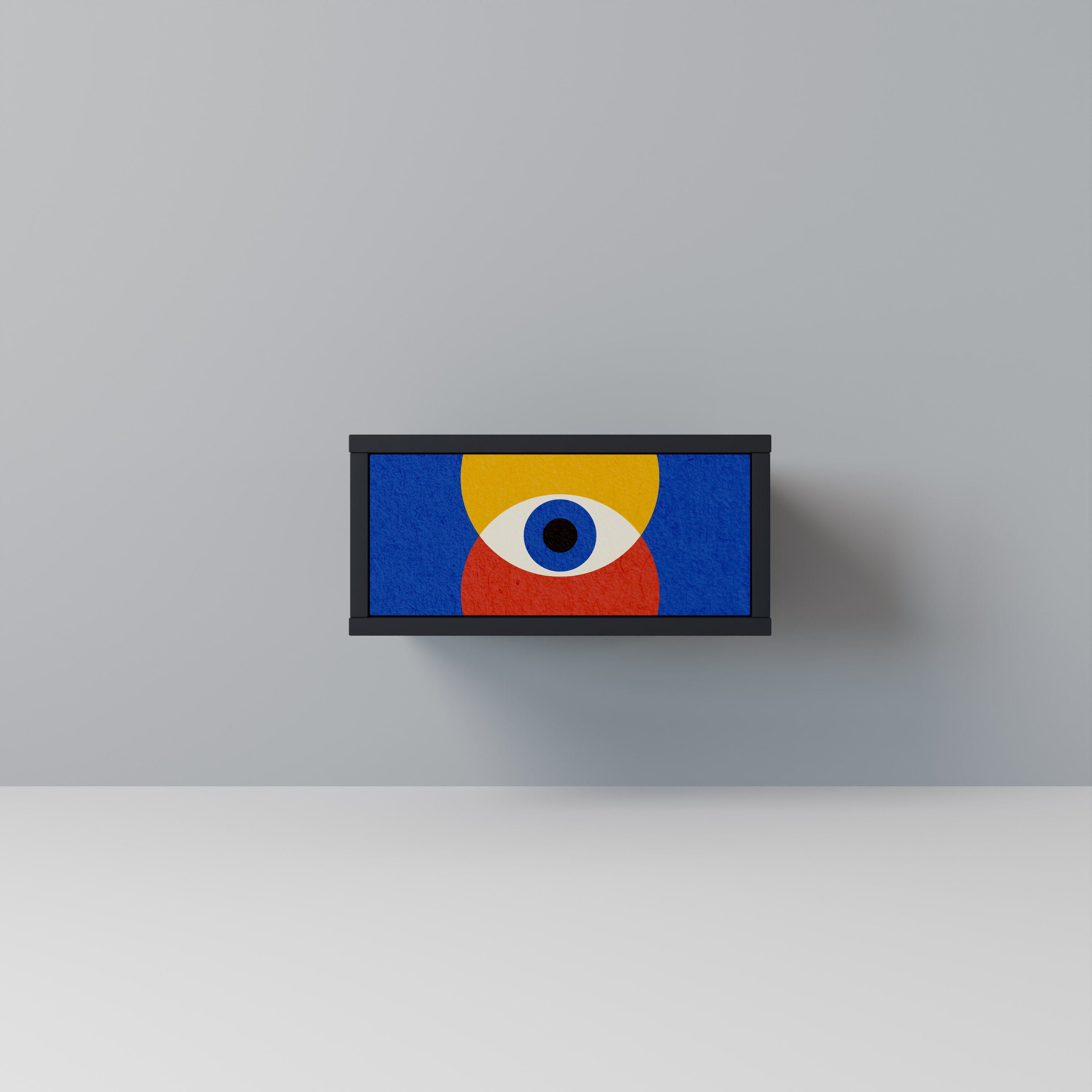 Table de chevet GEOMETRIC EYES en finition noire