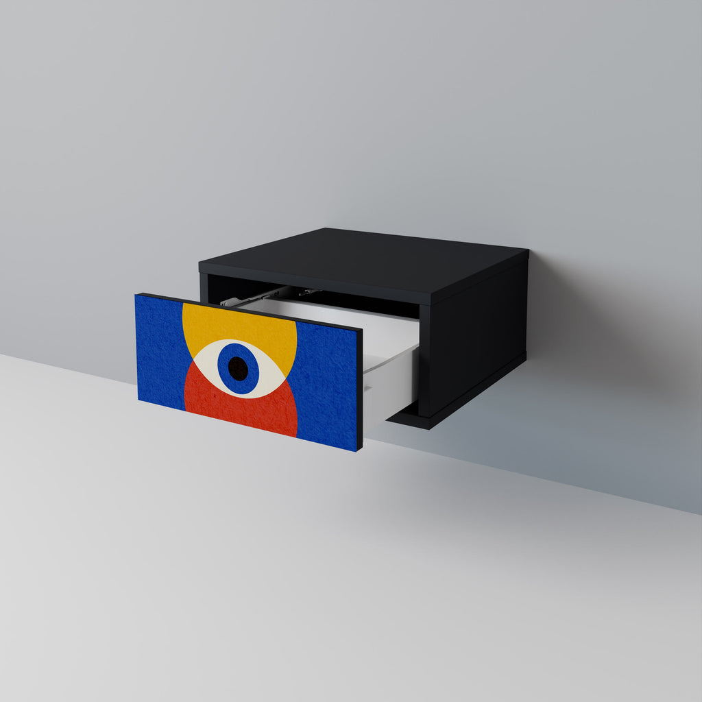 Table de chevet GEOMETRIC EYES en finition noire