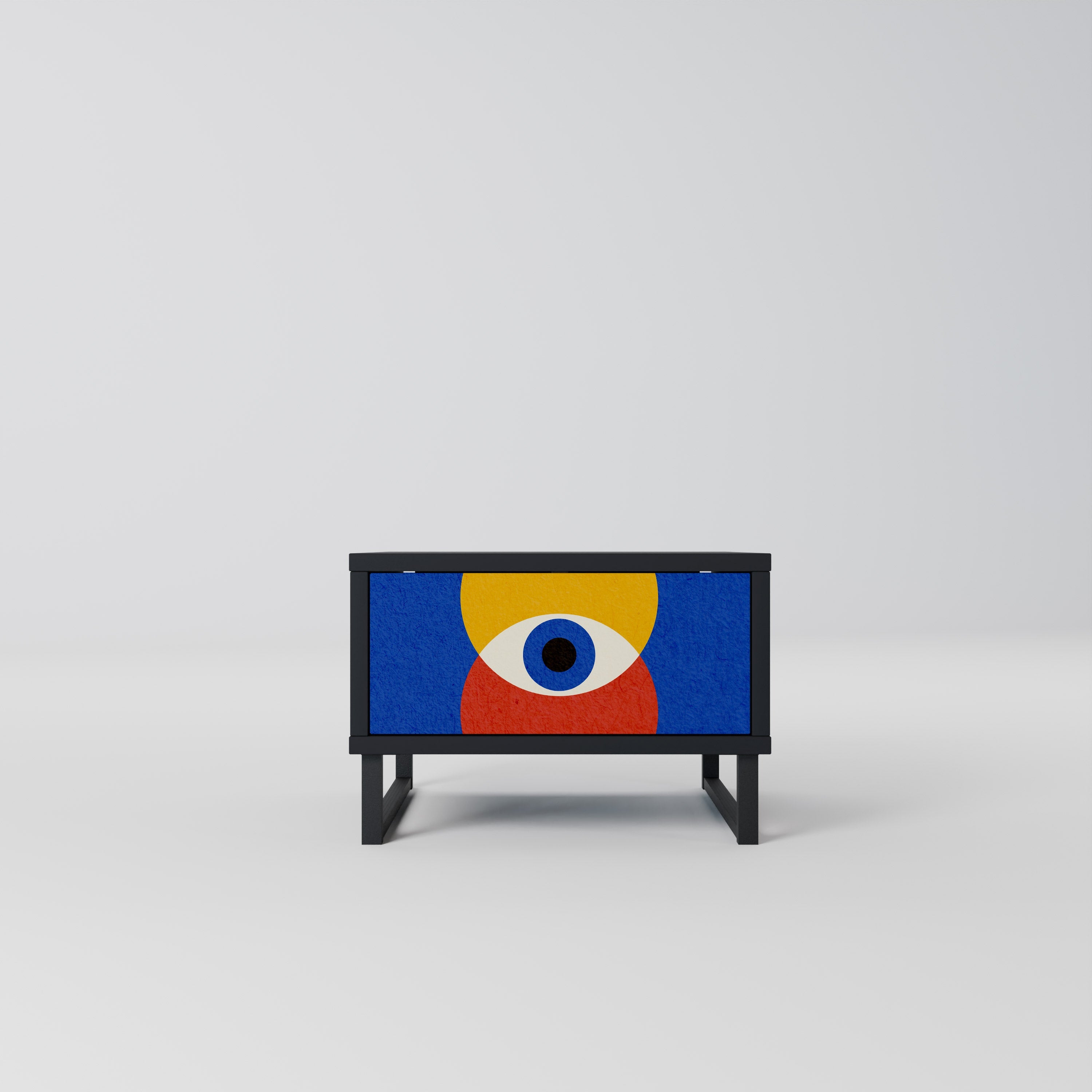 Table de chevet GEOMETRIC EYES en finition noire