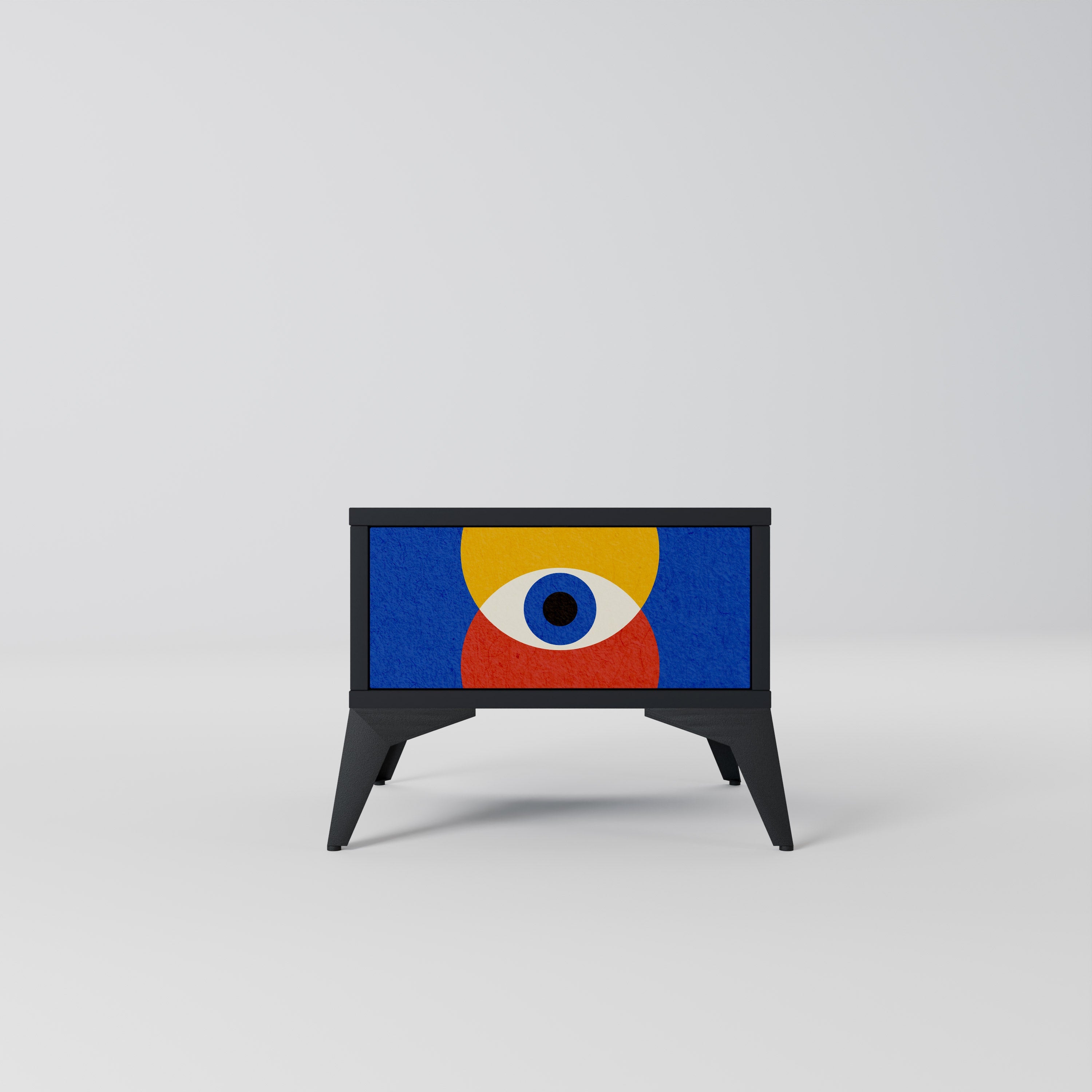 Table de chevet GEOMETRIC EYES en finition noire