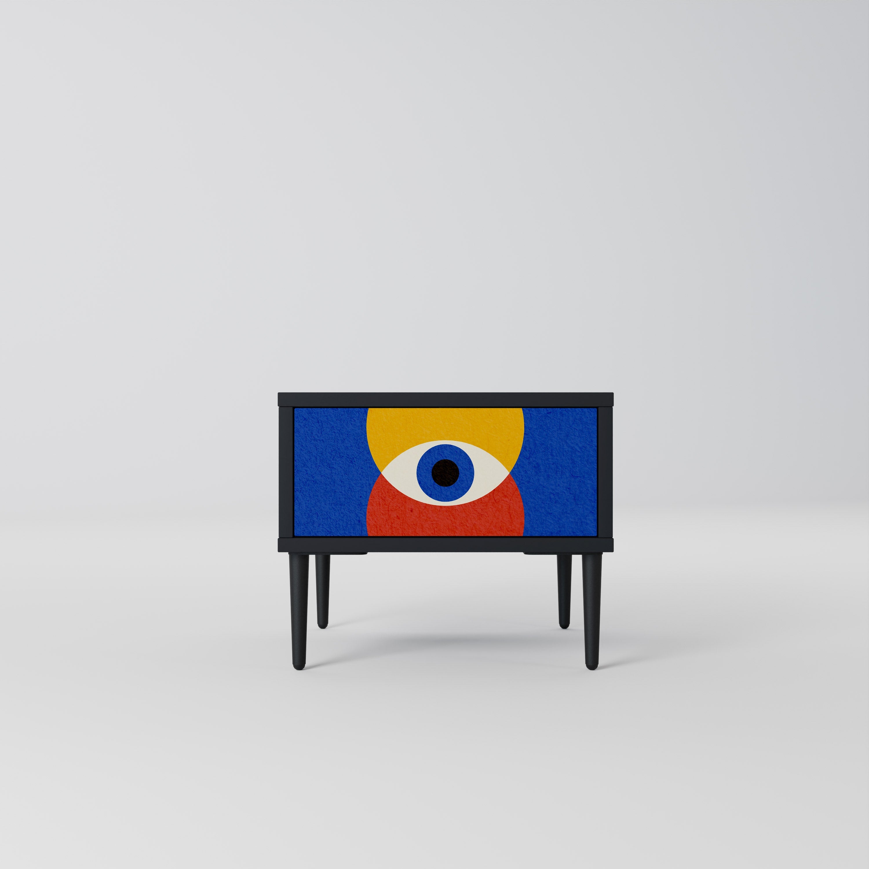 Table de chevet GEOMETRIC EYES en finition noire