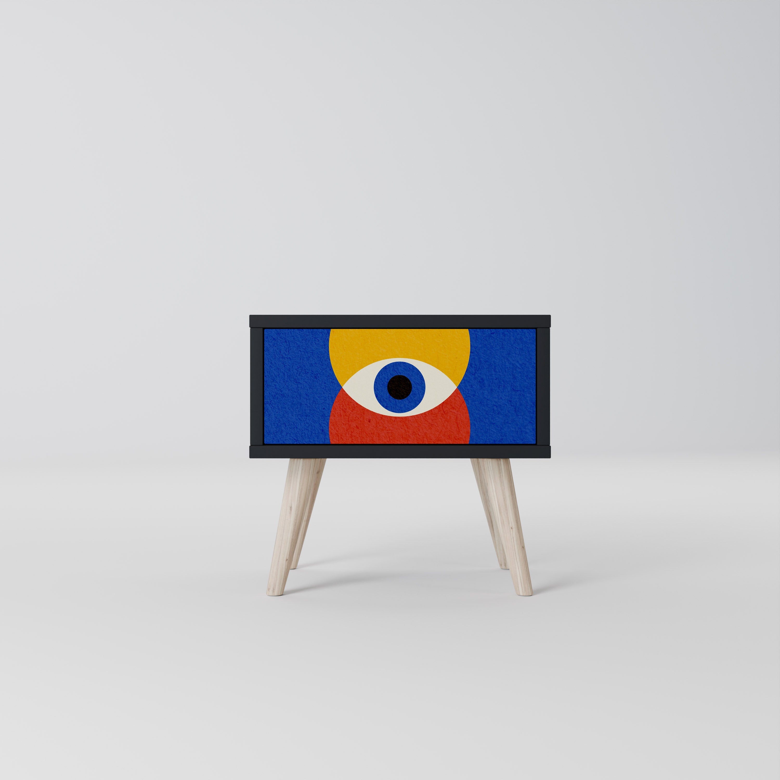 Table de chevet GEOMETRIC EYES en finition noire