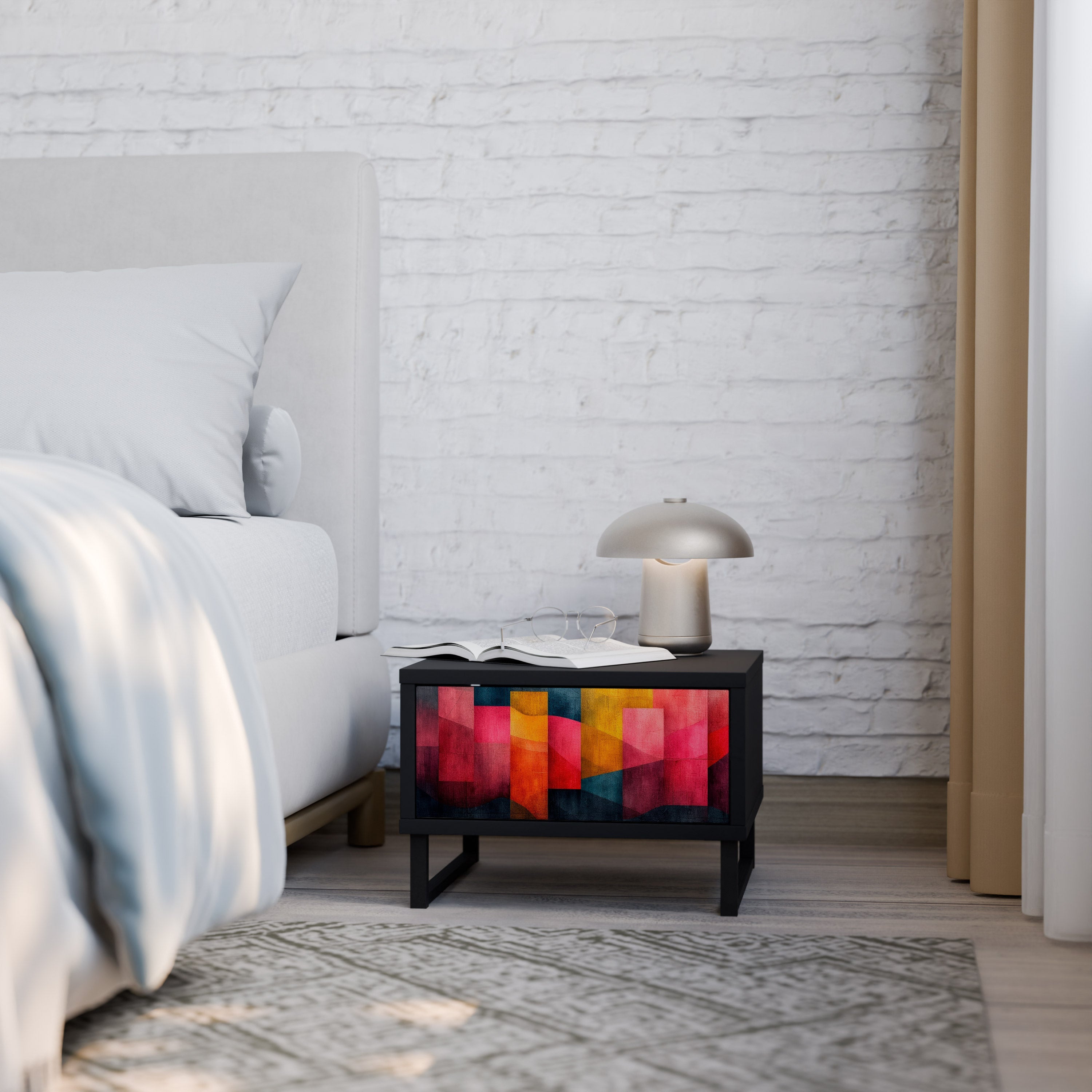 Table de chevet COLORFUL SOUNDS en finition noire