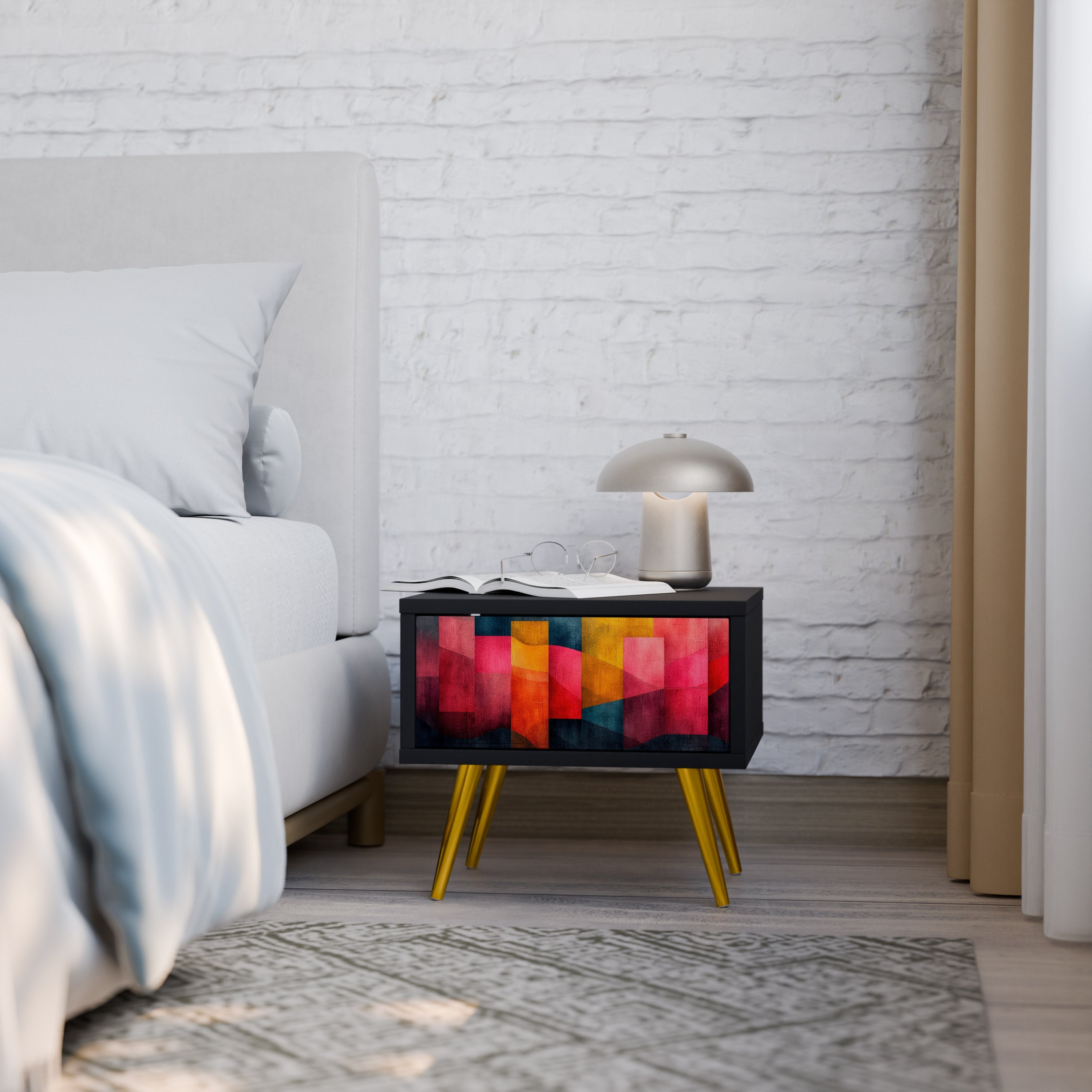 Table de chevet COLORFUL SOUNDS en finition noire